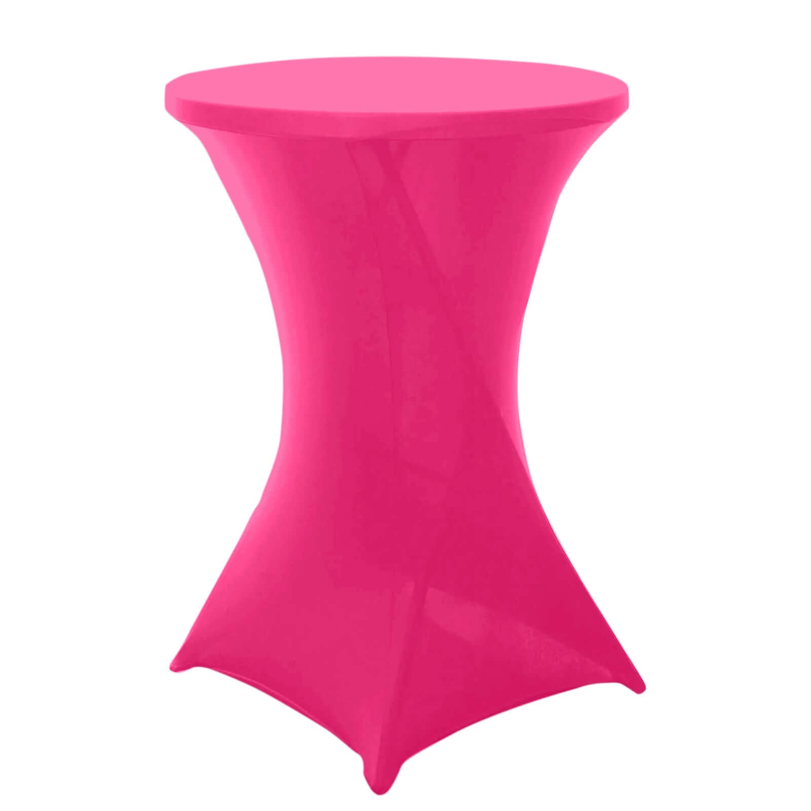 Fuchsia Spandex Stretch Cocktail Table Cover (24 - 32 Dia) - Easy Maintenance