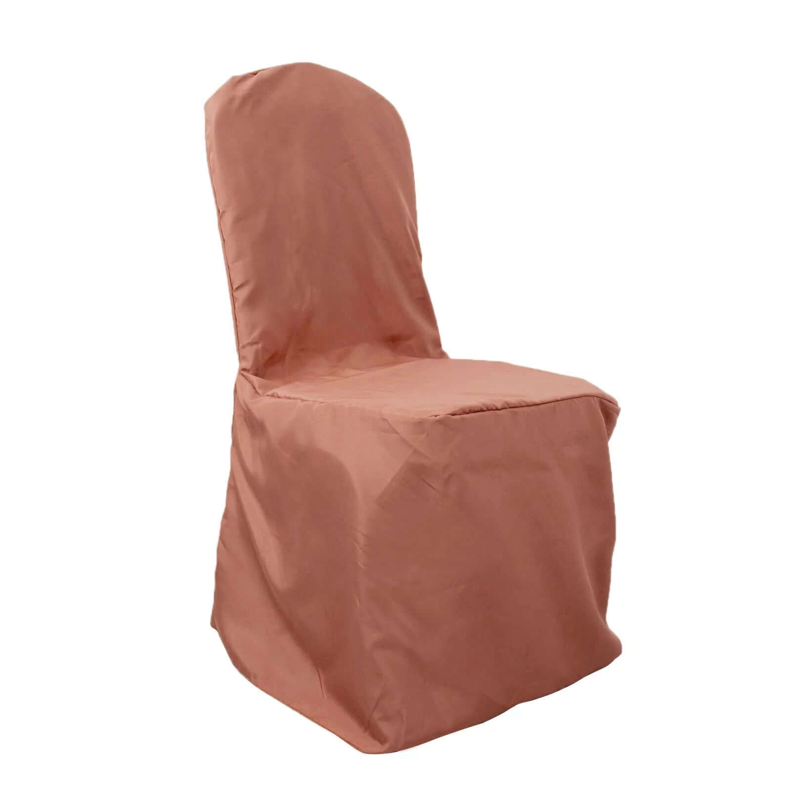 Hot Sale! 10-Pack Terracotta (Rust) Polyester Stain-Resistant Reusable Chair Covers for Banquets