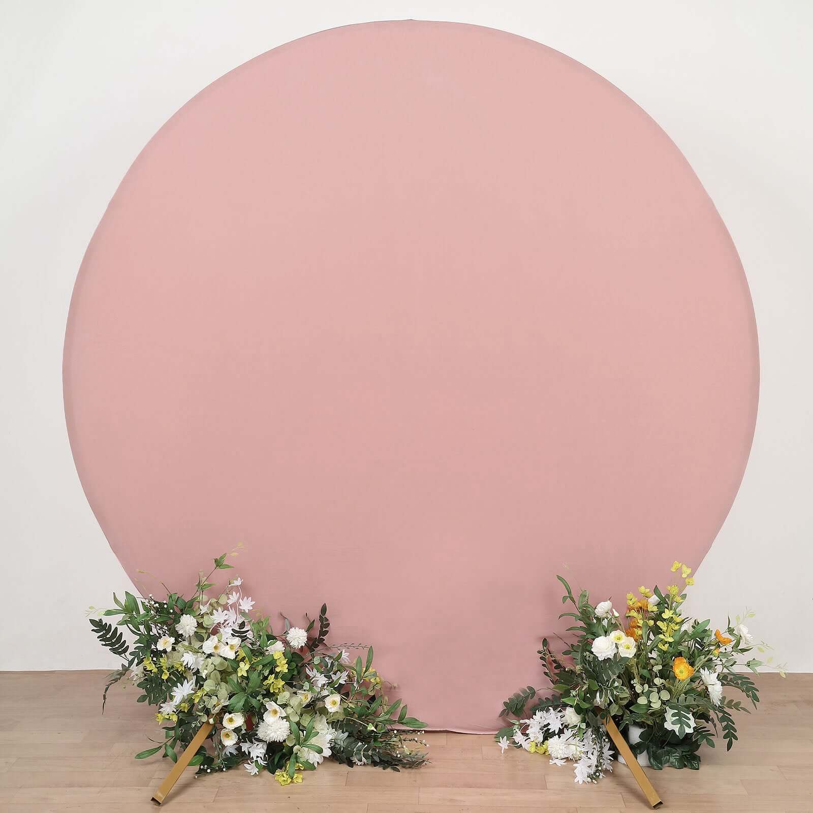 7.5ft Dusty Rose Spandex Party Backdrop Cover - Double-Sided Fit!