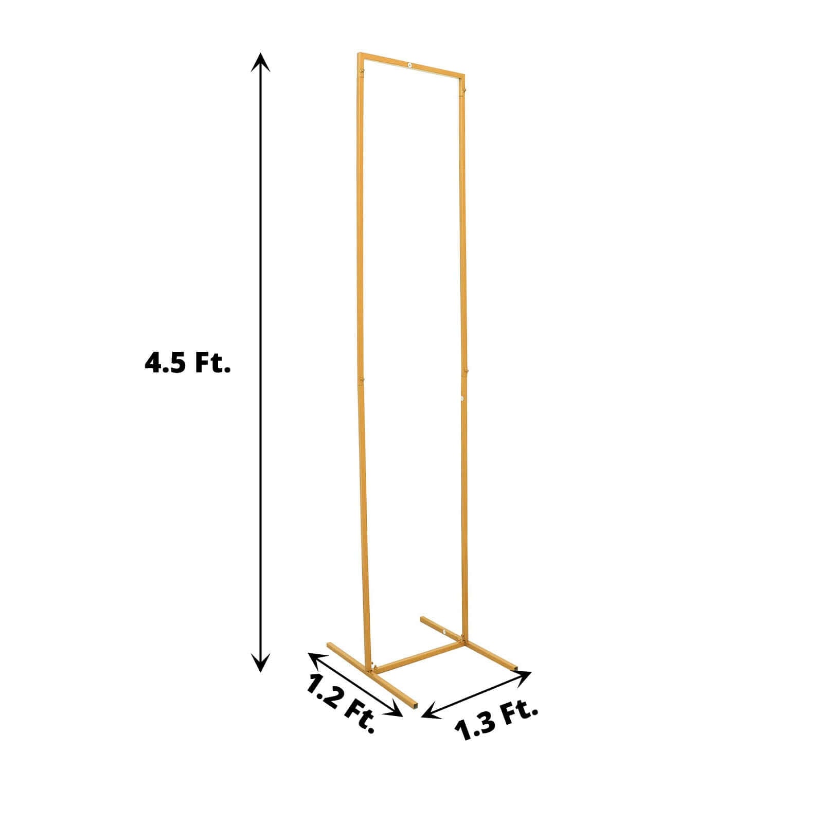 Discount! 4.5ft Slim Gold Metal Rectangular Wedding Arch Backdrop Stand for Floral Display