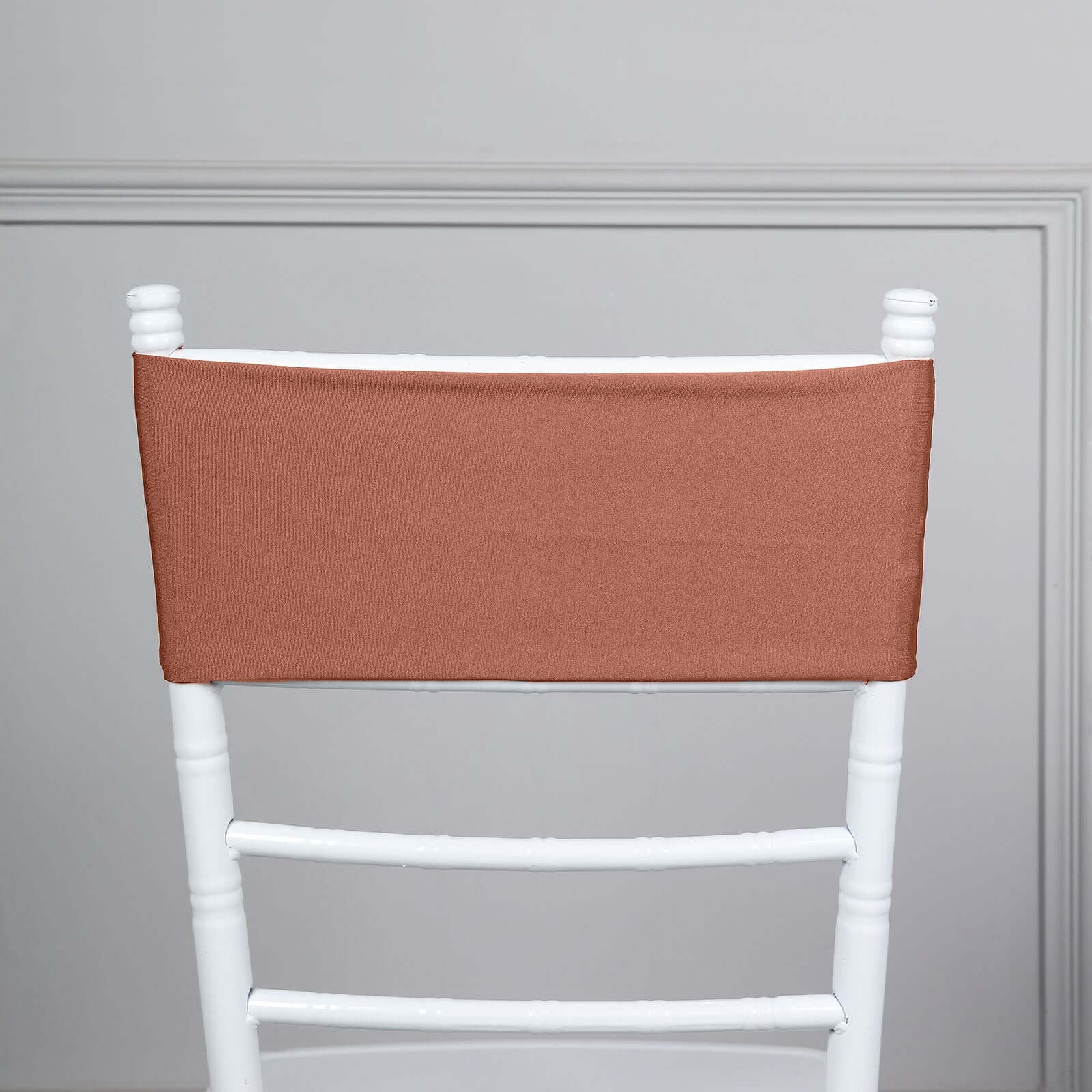 5-Pack Heavy-Duty Stretch Spandex Chair Sashes in Terracotta (Rust) - Ideal for Decorating