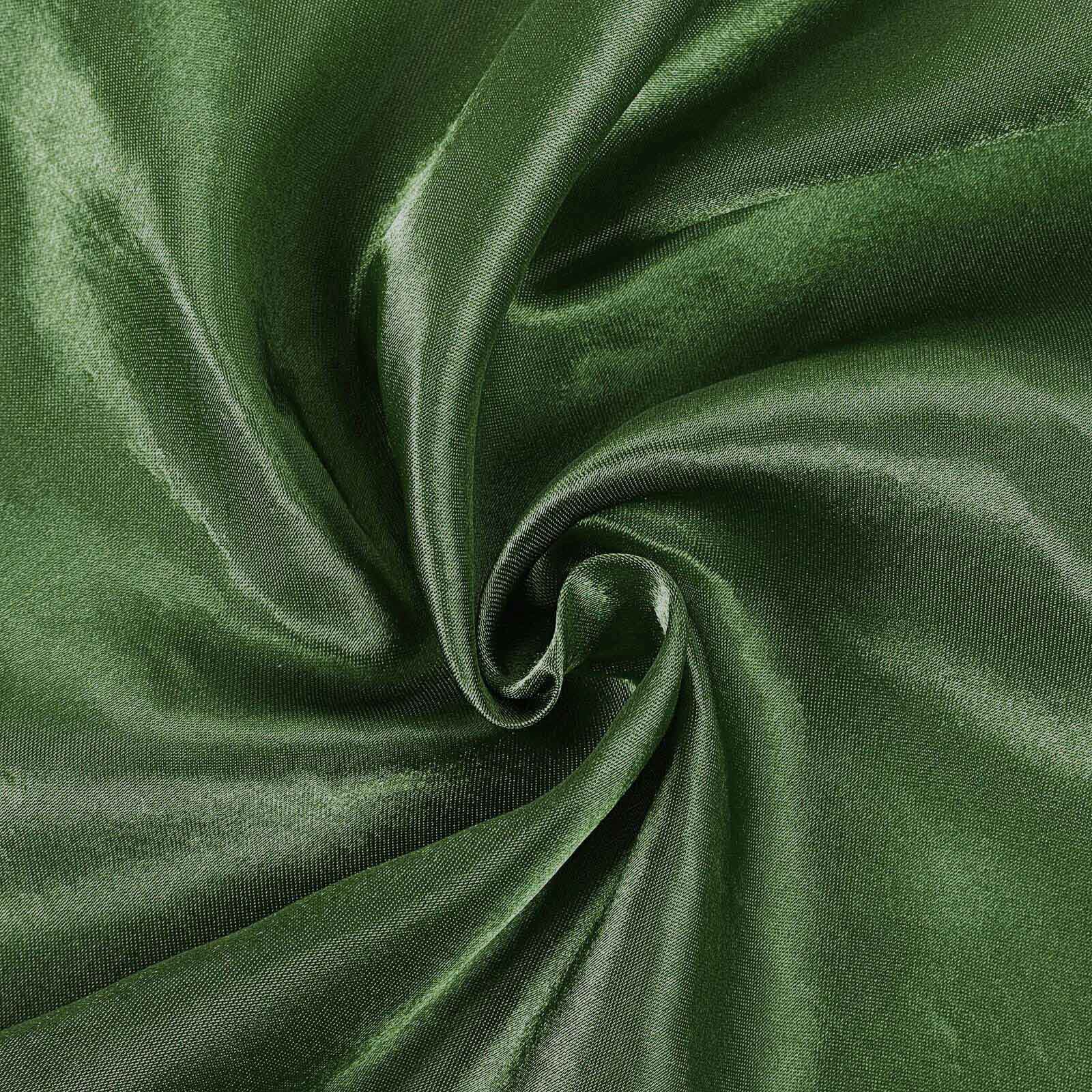 Olive Green Satin 108" Round Tablecloth - Lustrous & Wrinkle-Resistant