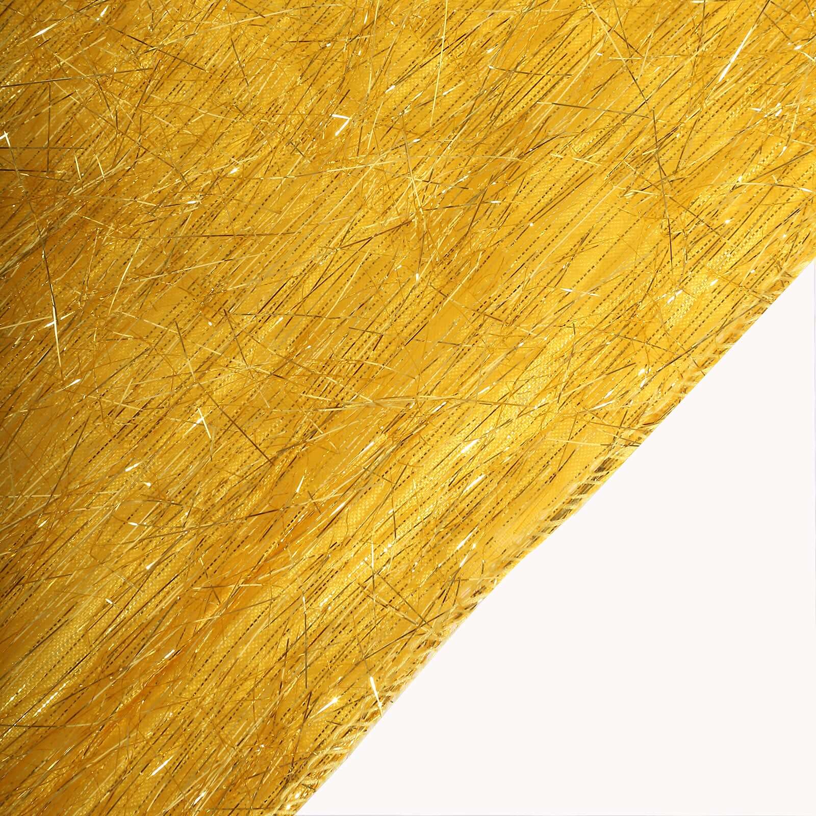 Hot Deal! 5-Pack Gold Metallic Tinsel Fringe Polyester Chair Sashes - Sparkly & Easy-to-Use