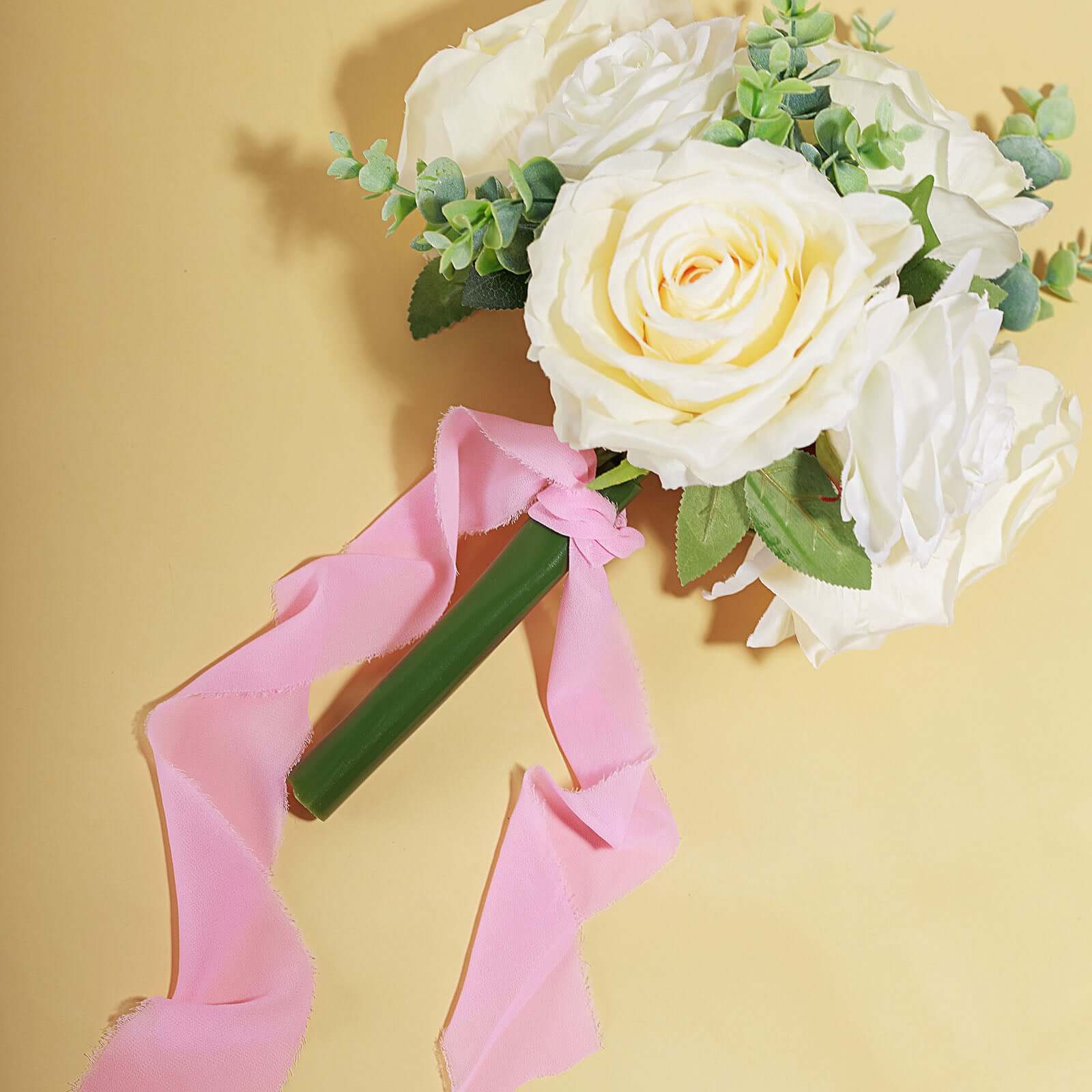 2-Pack Pink Silk-Like Chiffon Linen Ribbon Rolls for Bouquets, Wrapping, and Decor - 6 Yards Each!