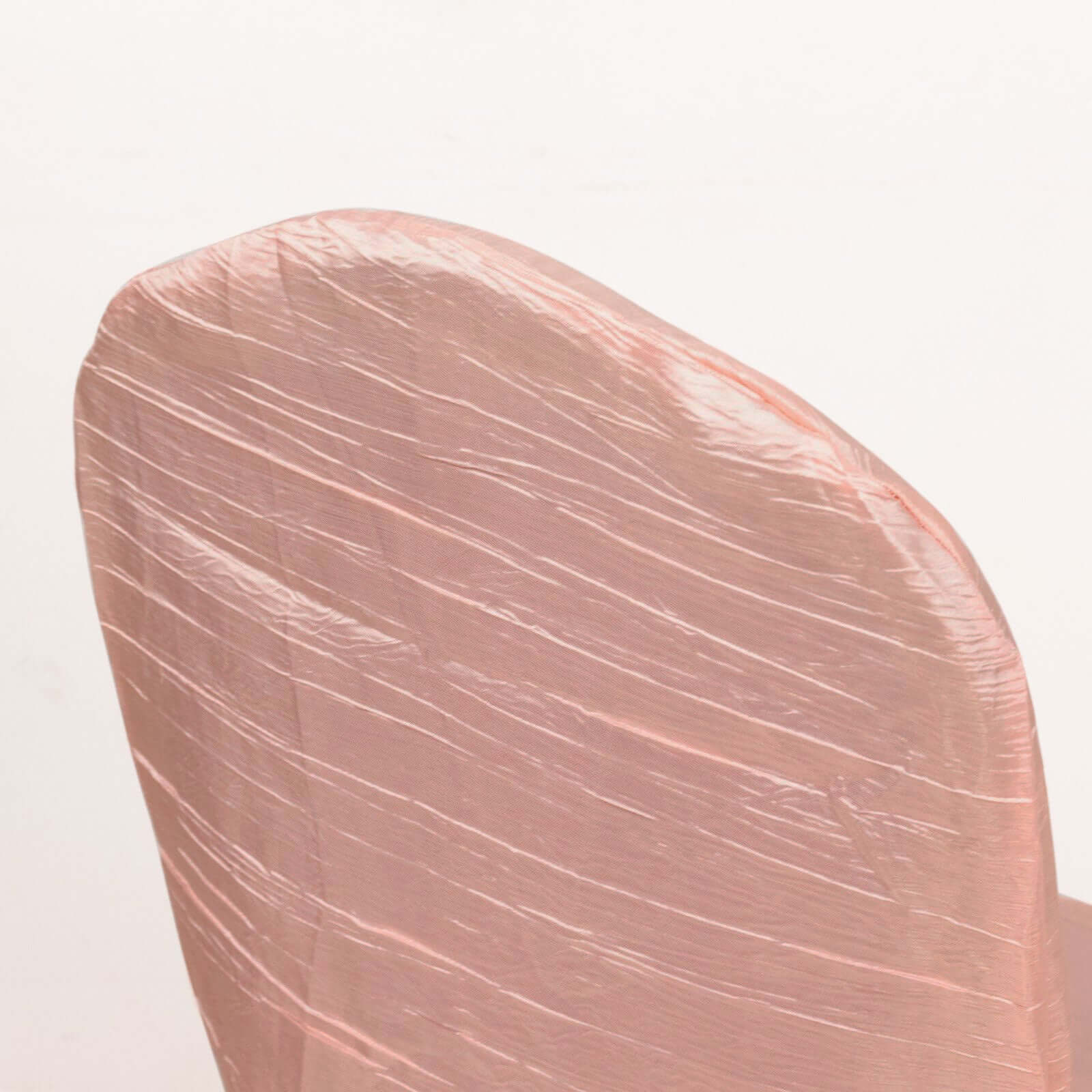 Reusable Dusty Rose Crinkle Crushed Taffeta Slipcover for Banquet Chairs - High Quality!