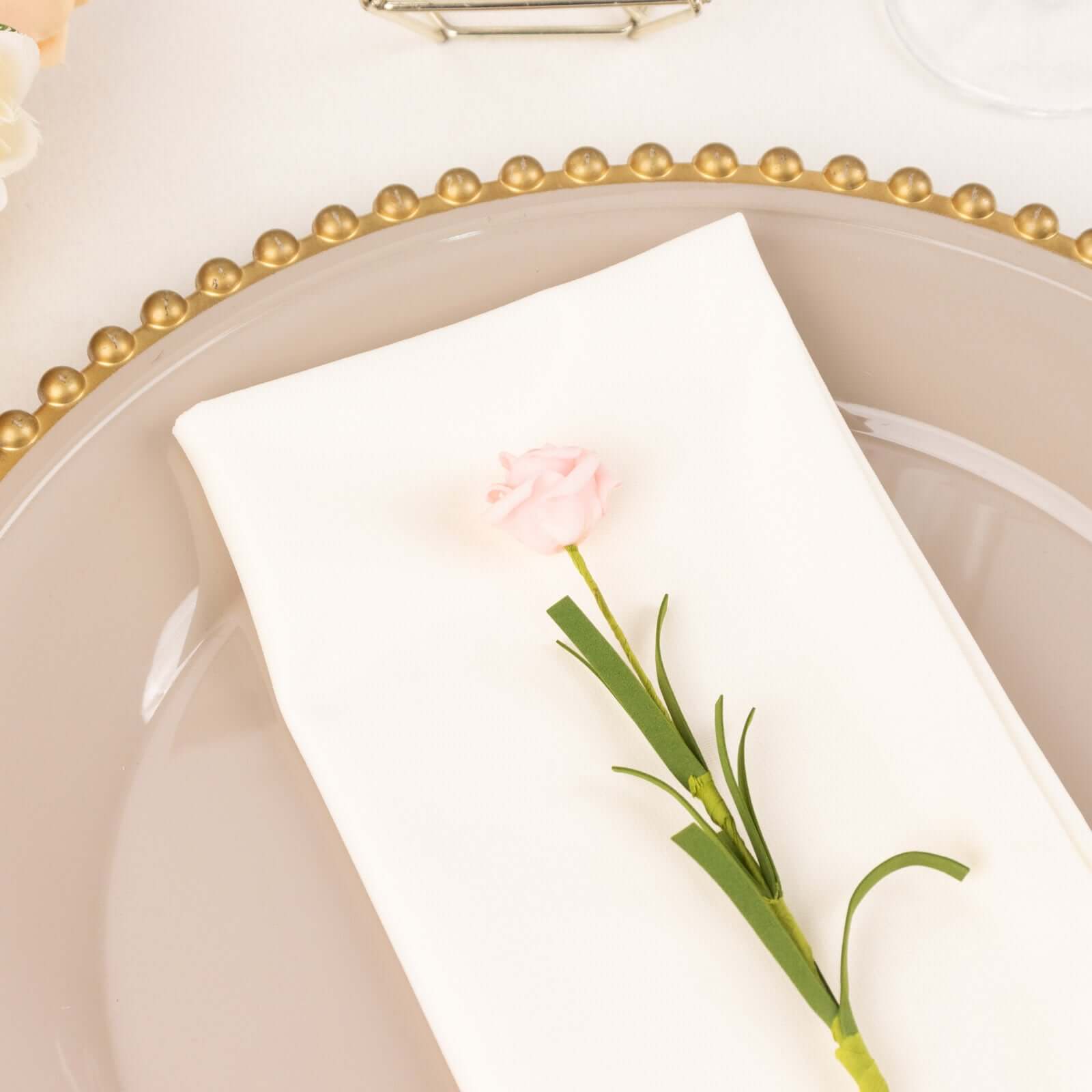 Ivory 20x20 Durable & Reusable Premium Scuba Dinner Napkins - 5 Pack