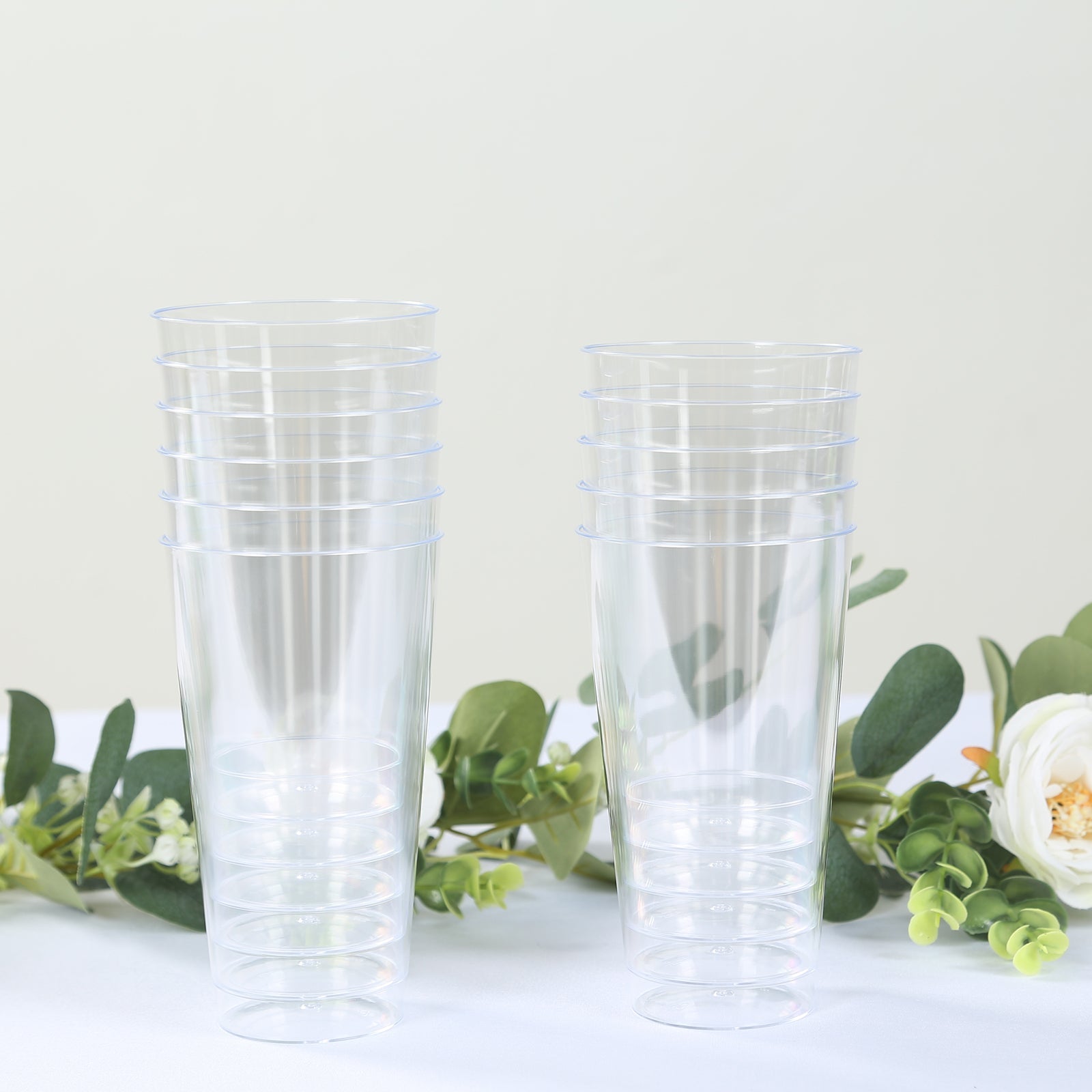 12-Pack Clear Plastic Disposable Party Cups - 17oz Durable Tumblers for Drinks