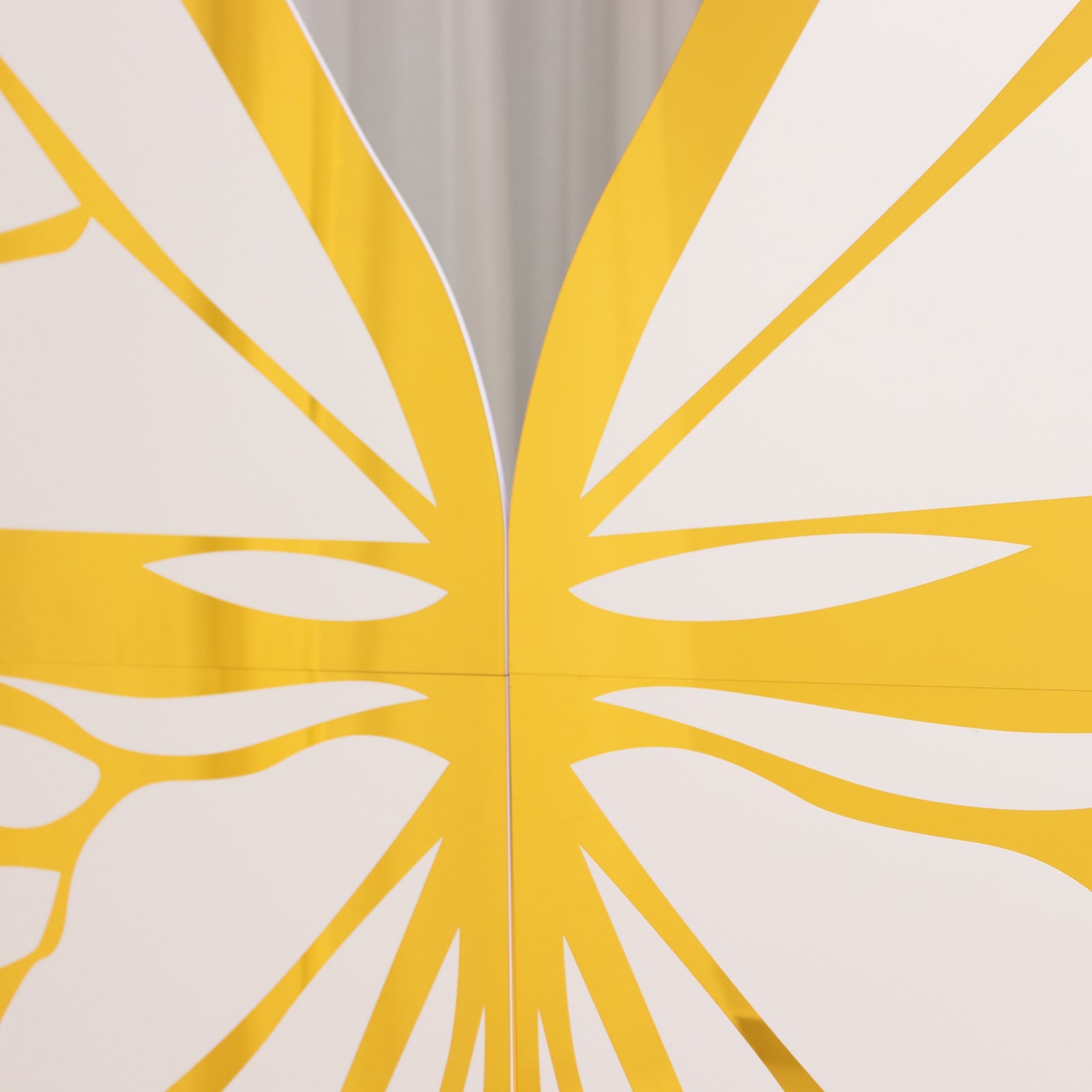 6.5ft Free-Standing Glossy White Gold Monarch Butterfly Wings Backdrop for Party