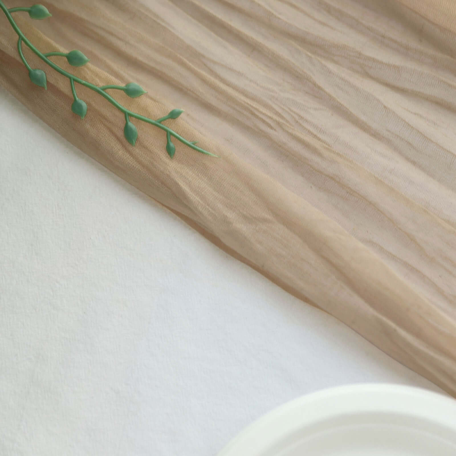 Hot! 10ft Beige Gauze Cheesecloth Table Runner - Rustic Boho Style