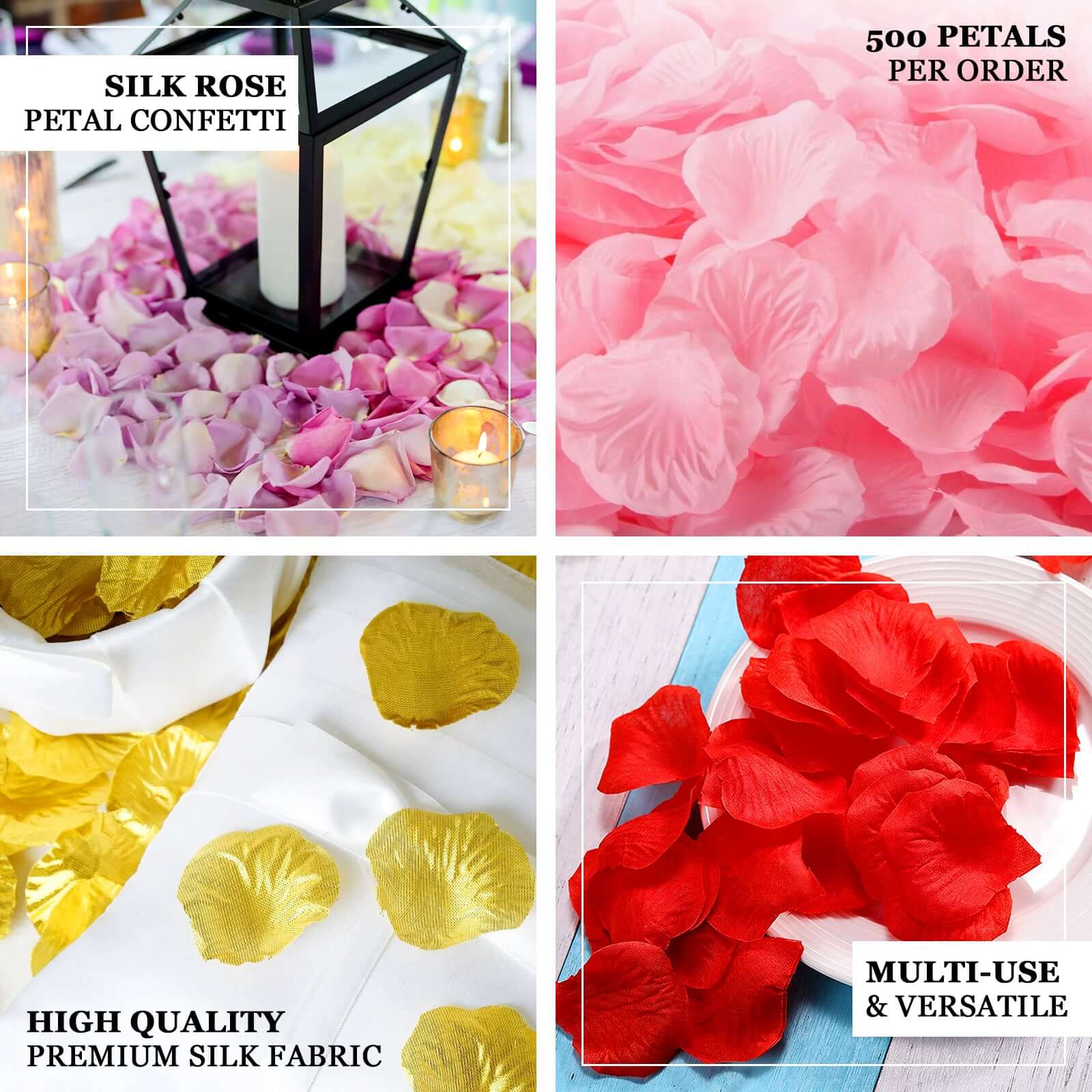 Hot Sale! 500-Pack White Silk Rose Petal Confetti for Table and Floor Decor