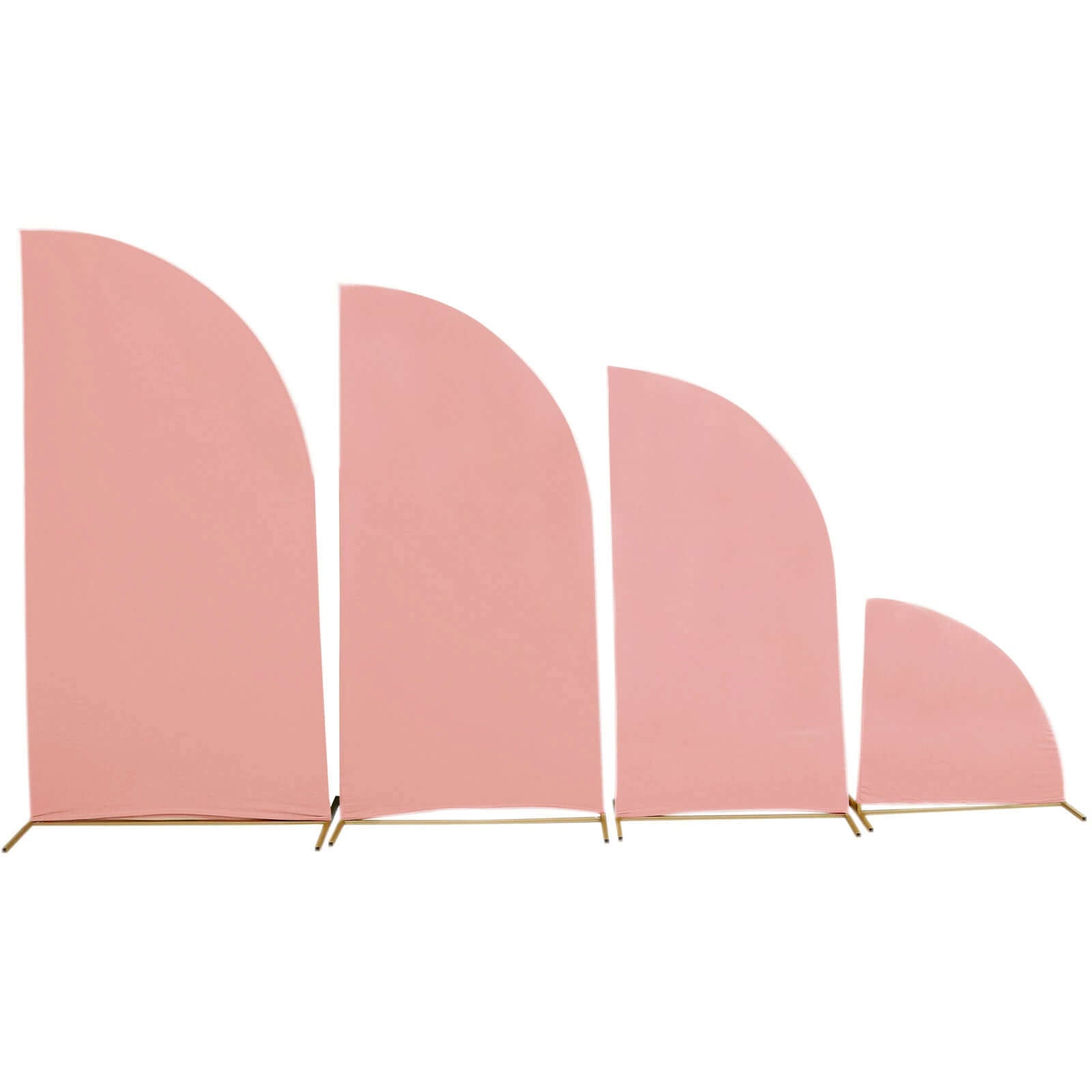 Custom-Fitted Set of 4 Dusty Rose Spandex Half Moon Wedding Arch Backdrop Covers