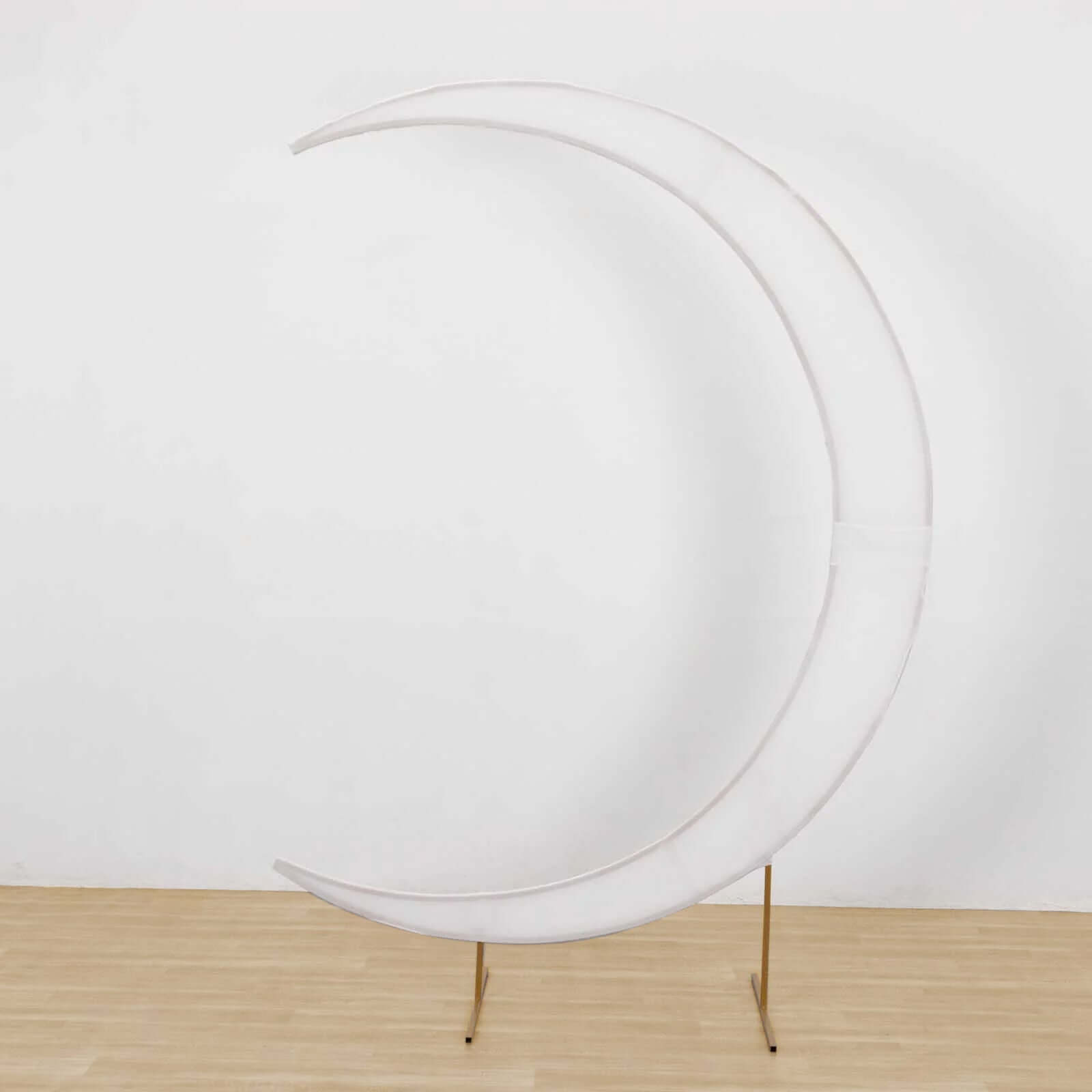 Custom-Fitted 7.5ft White Spandex Cover for Crescent Moon Wedding Arch