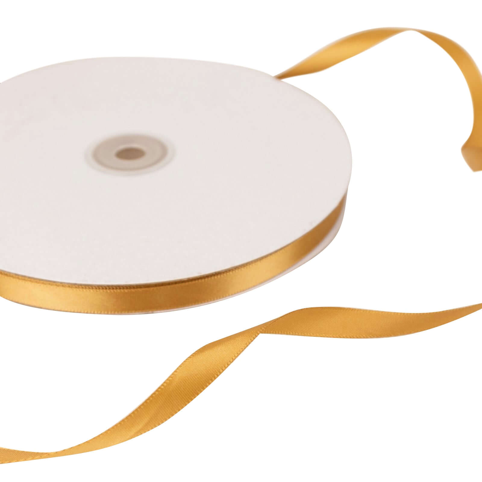 Hot! 100 Yards 3/8 Gold Single-Face Decorative Satin Ribbon