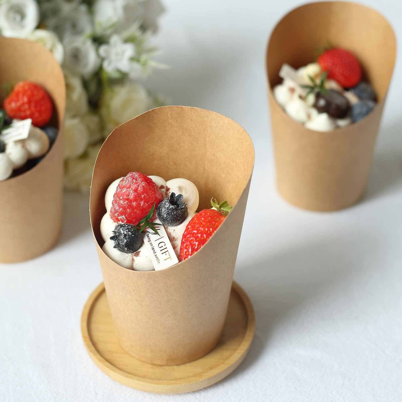 50-Pack 14oz Natural Brown Paper Popcorn Box Snack Cups - Ideal for Appetizers