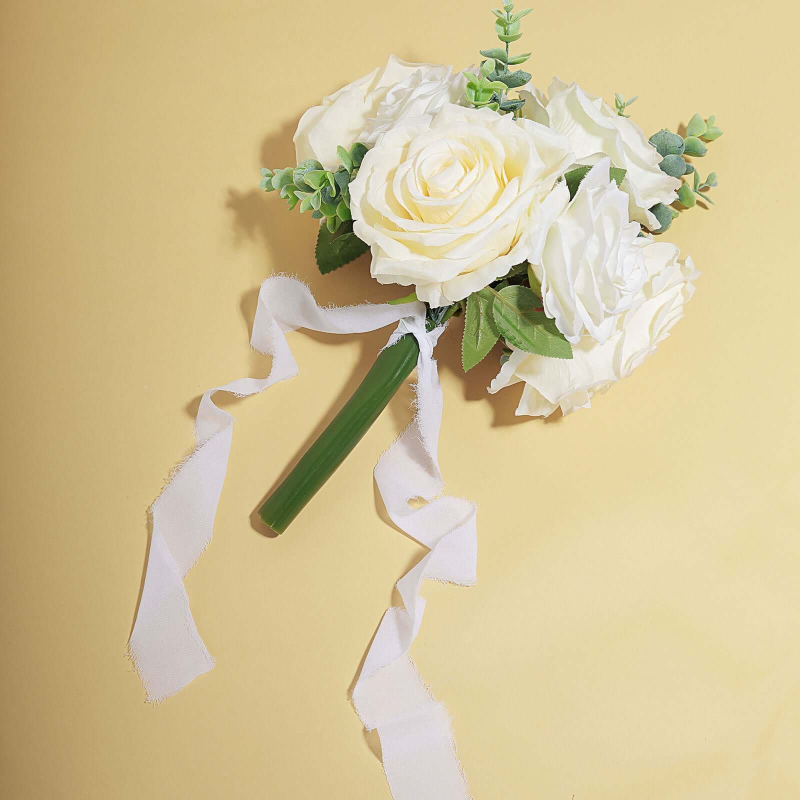 2-Pack White Silk-Like Chiffon Linen Ribbon Rolls for Wedding & Gift Wrapping - 6 Yards Each