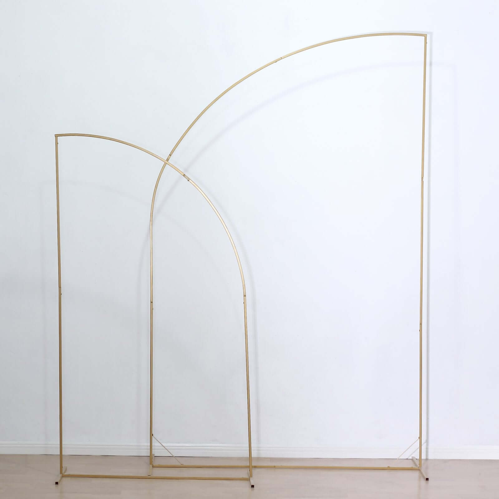 Discount! 8ft Gold Metal Half Moon Floral Frame Wedding Arbor Stand for Event Decoration