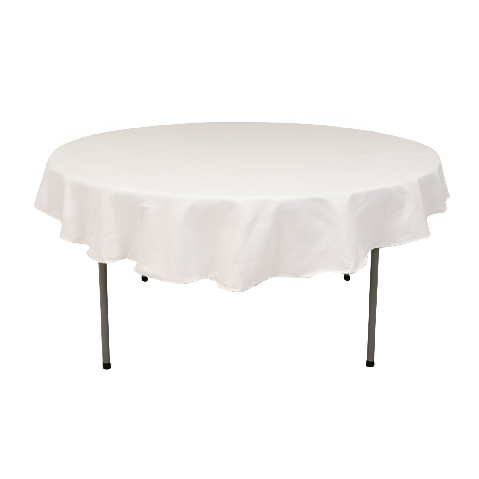 Wrinkle-Resistant White 70-Inch Cotton Blend Round Tablecloth for Daily Use - Ideal for Various Occasions