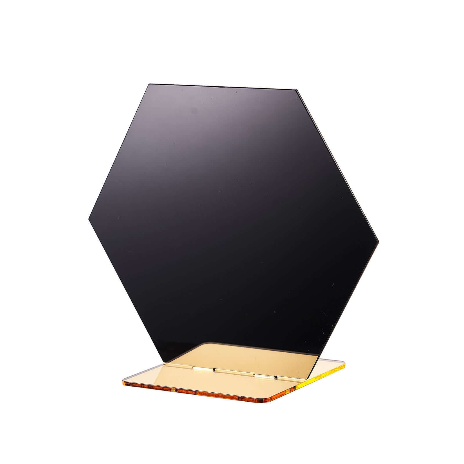 5-Pack Black/Gold Hexagon Acrylic Table Sign Holders - Ideal for Modern Event Centerpieces