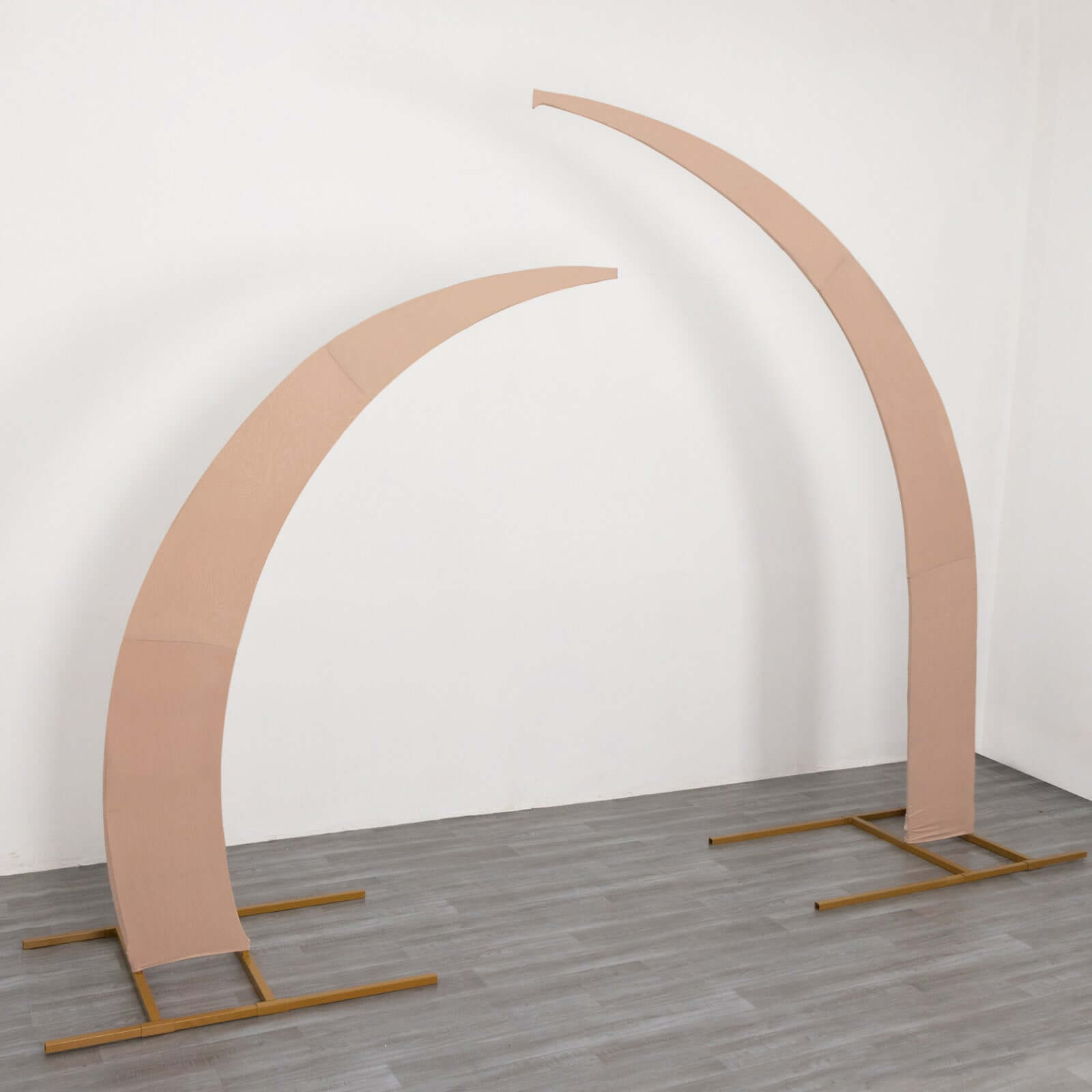 Exclusive Set of 2 Nude Spandex Half Crescent Moon Wedding Arch Covers