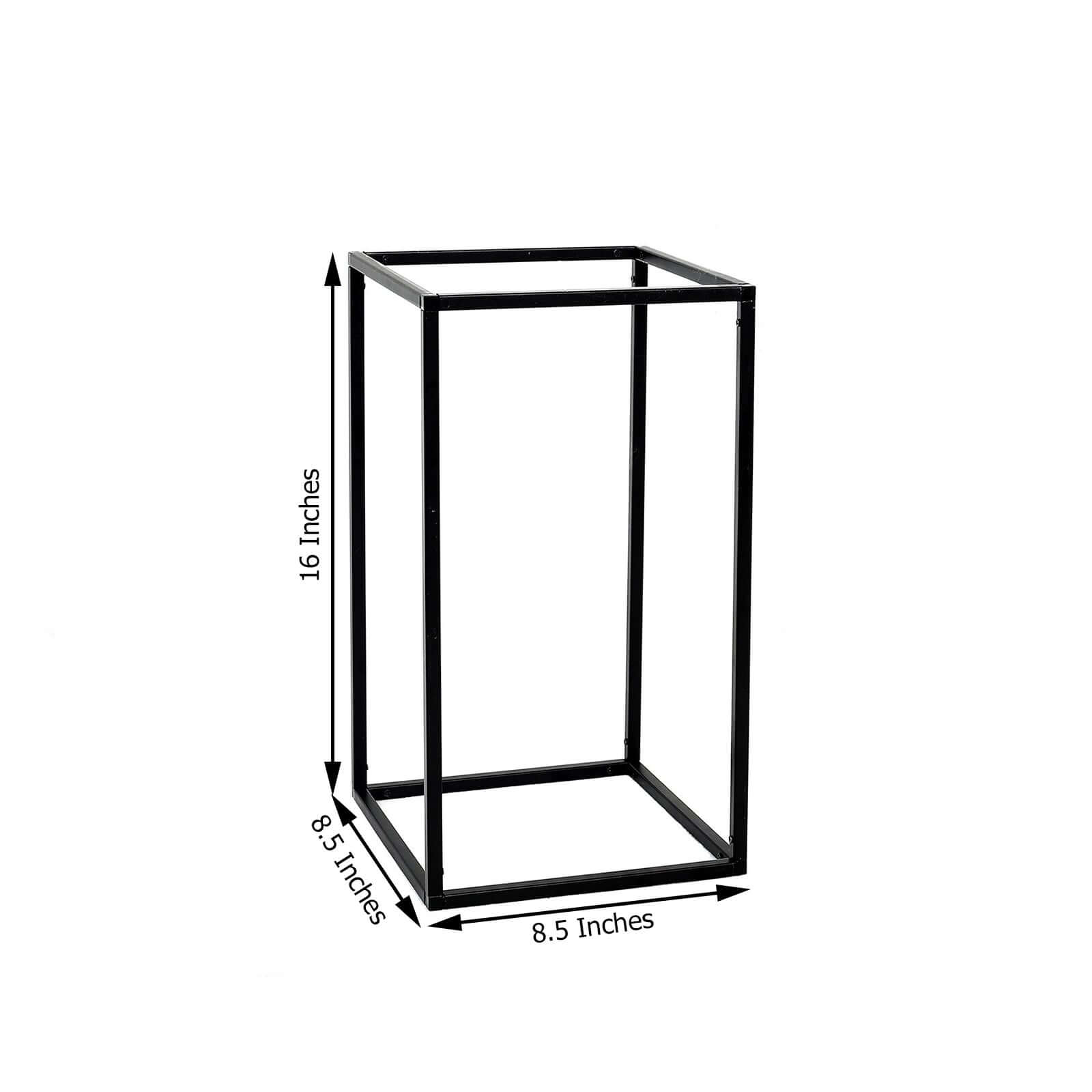 2-Pack Matte Black Metal Geometric Wedding Flower Stand - Ideal for Sophisticated Arrangements