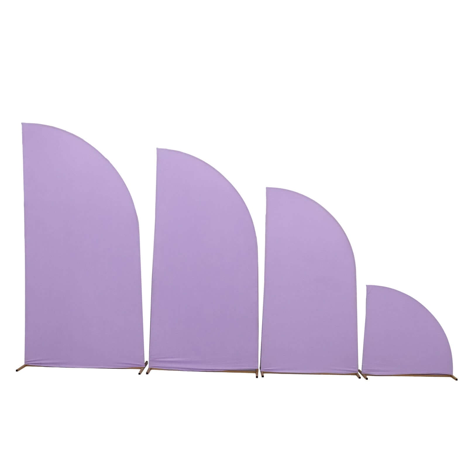 Custom-Fitted Matte Lavender Lilac Spandex Wedding Arch Covers Set of 4 - 2.5ft, 5ft, 6ft, 7ft