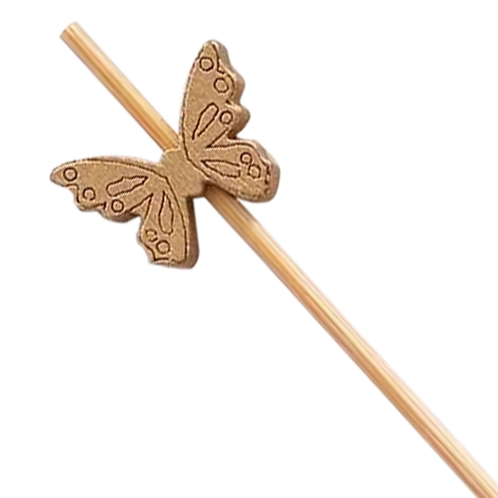 Eco-Friendly 100-Pack Bamboo Butterfly Cocktail Sticks - Perfect for Parties