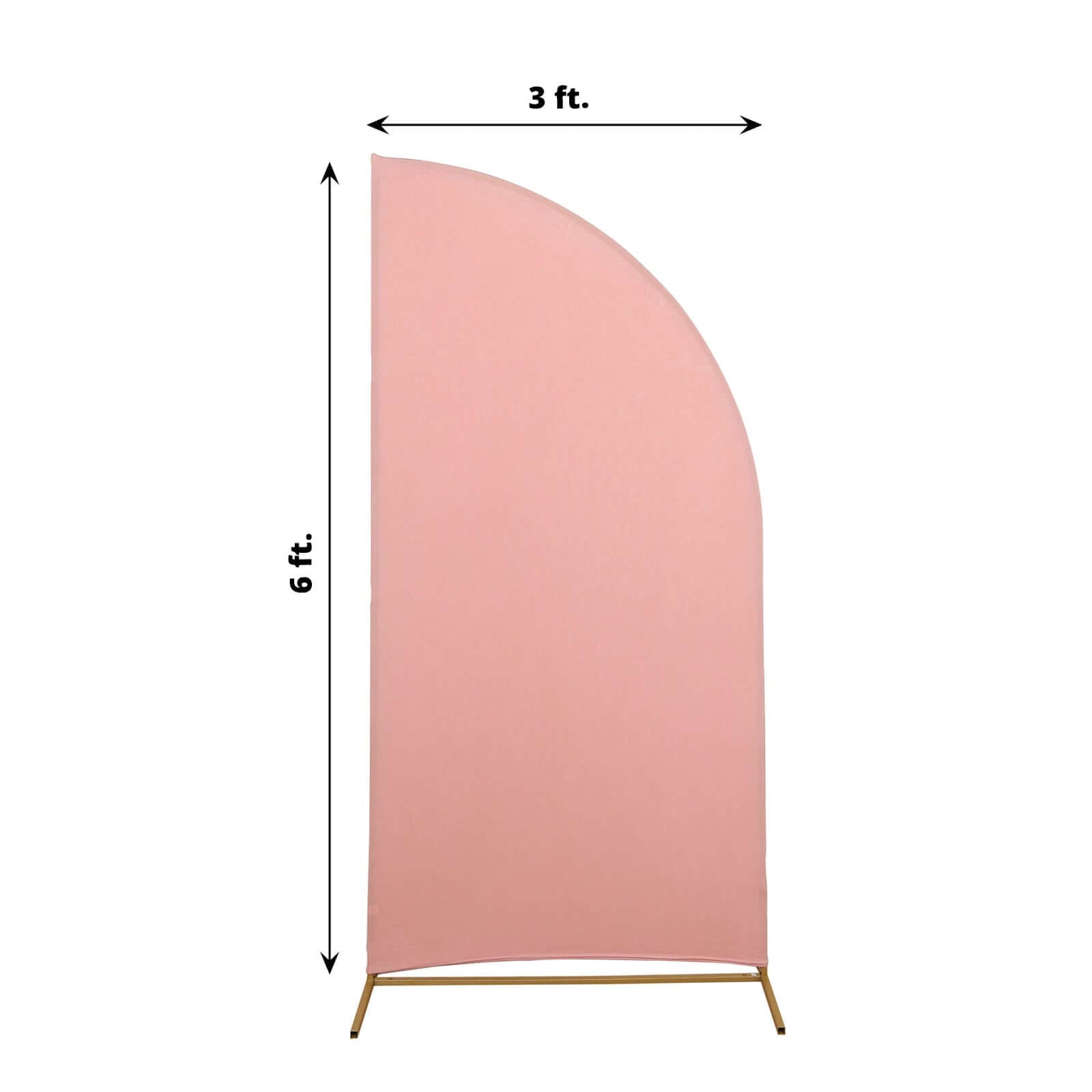 Custom-Fitted 6ft Matte Dusty Rose Spandex Half Moon Chiara Wedding Arch Backdrop Cover