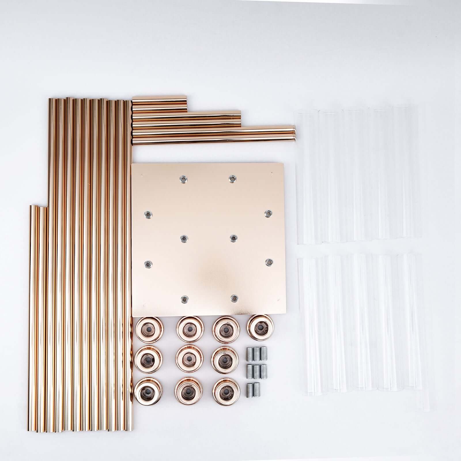 Stylish 10-Arm Gold Cluster Taper Candle Holder with Clear Glass Shades for Gatherings