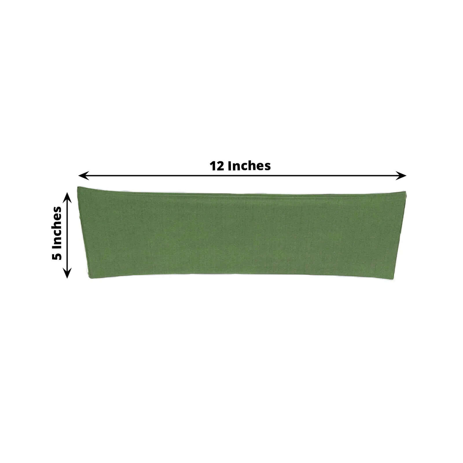 5-Pack Olive Green Stretch Spandex Chair Sashes - Heavy Duty, Fitted Finish
