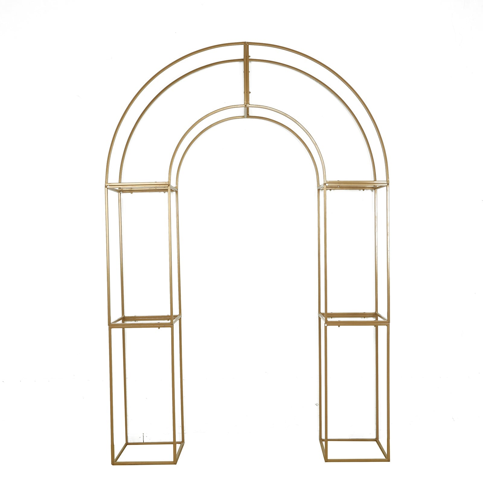 Sale! 7.5ft Gold 3D Metal Wedding Arch Backdrop Stand with Round Top for Elegant Parties