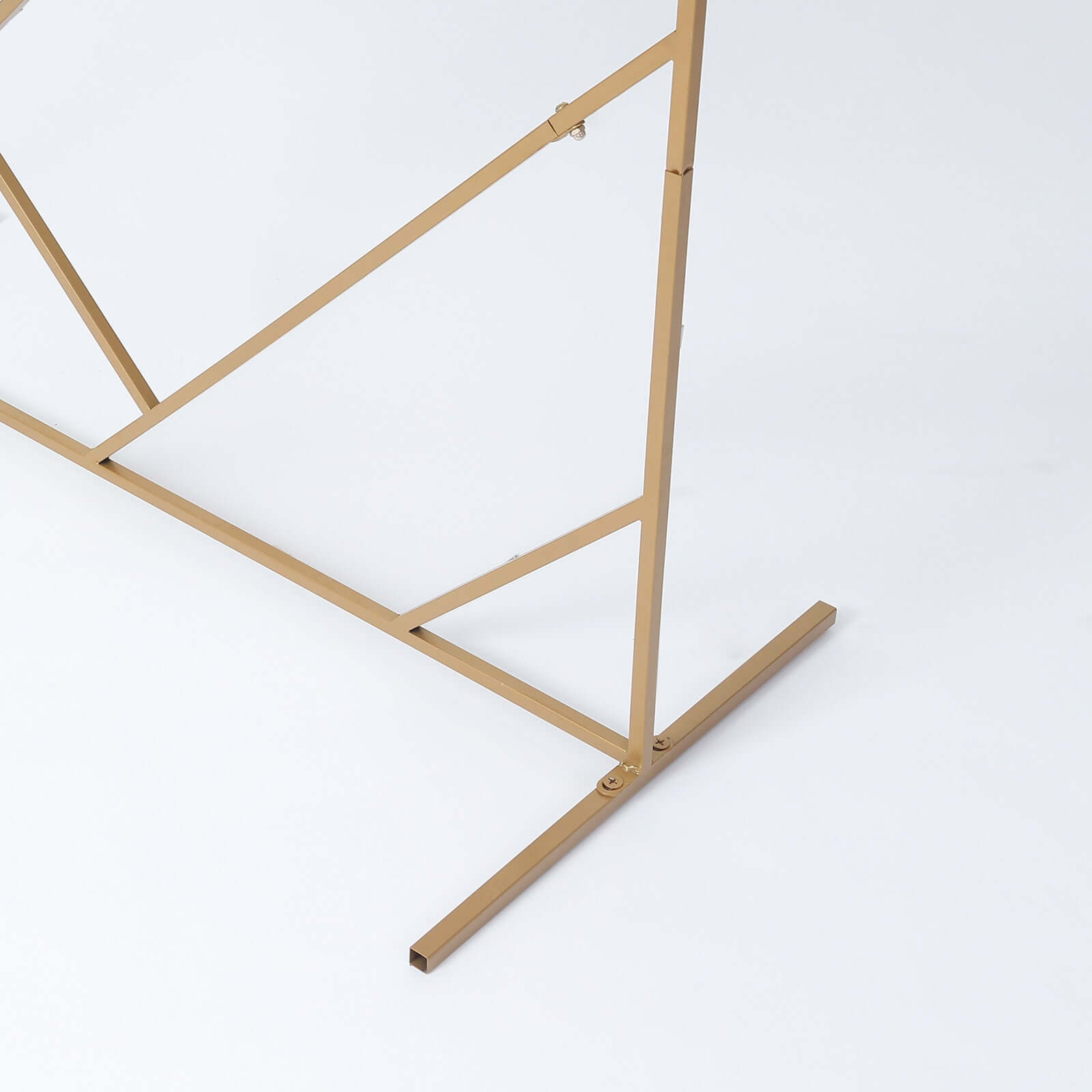 7ft Tall Gold Metal Geometric Flower Frame Prop Stand - Ideal for Weddings!