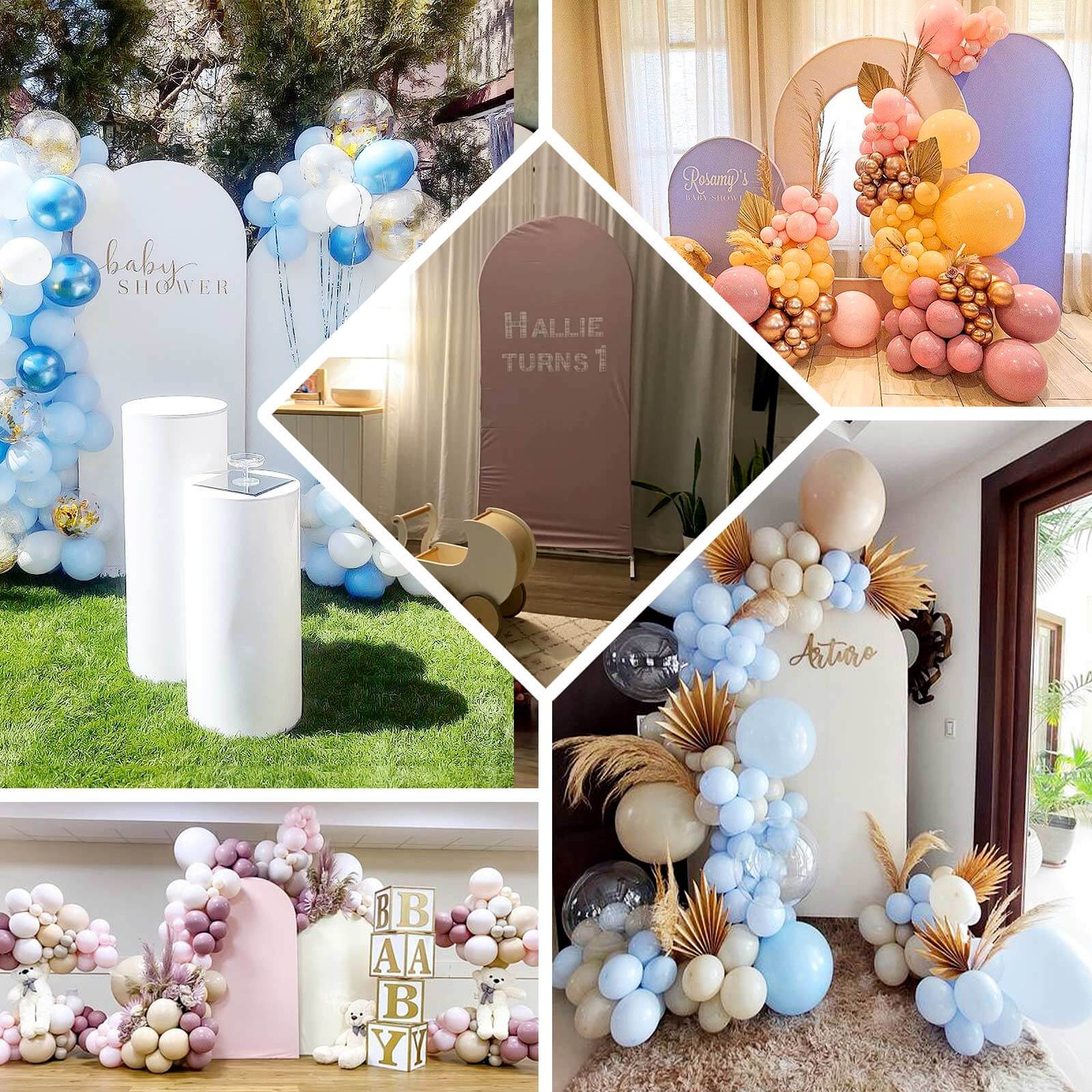 Hot Sale! 7ft Matte Taupe Spandex Fitted Cover for Round Top Wedding Arch Backdrop Stand