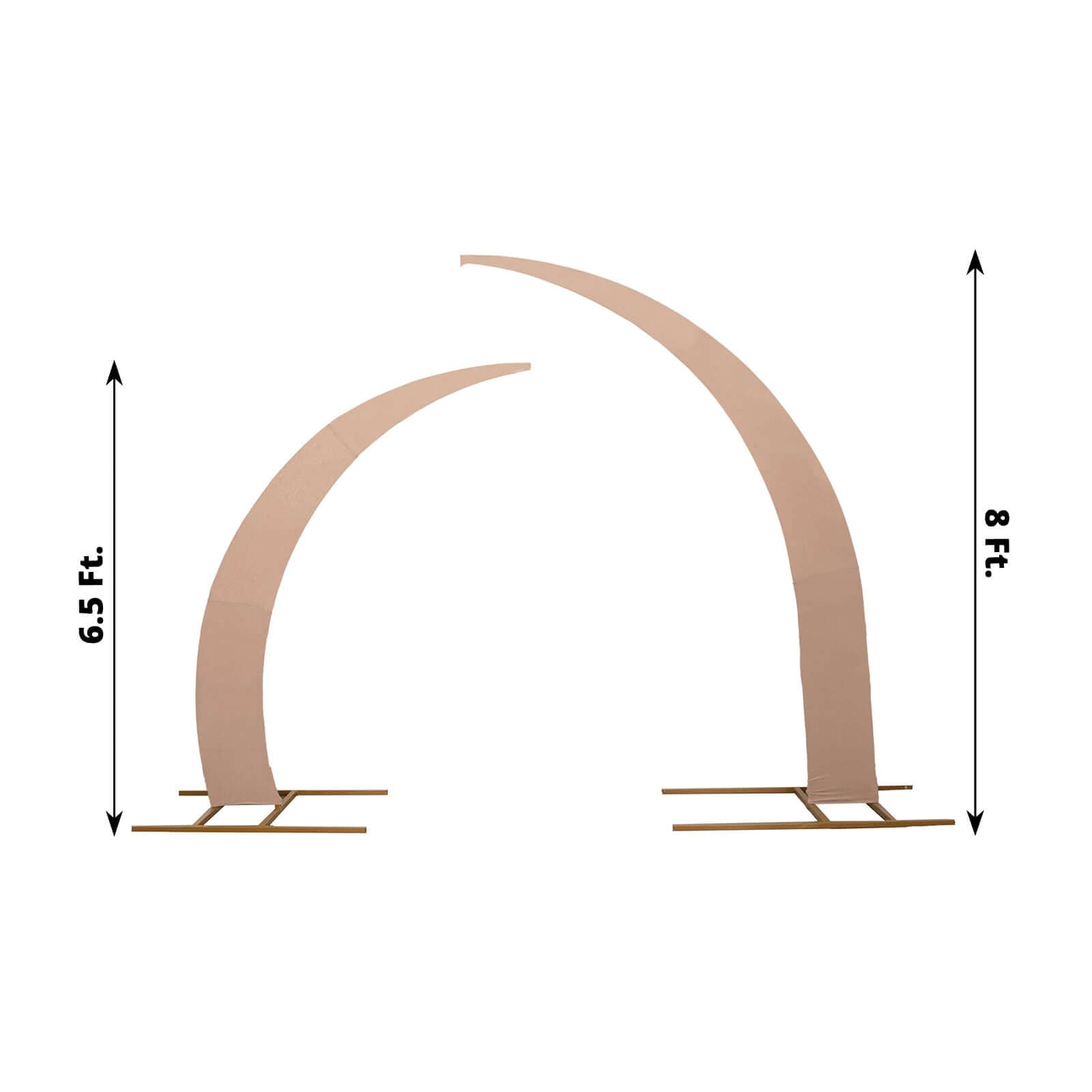 Exclusive Set of 2 Nude Spandex Half Crescent Moon Wedding Arch Covers