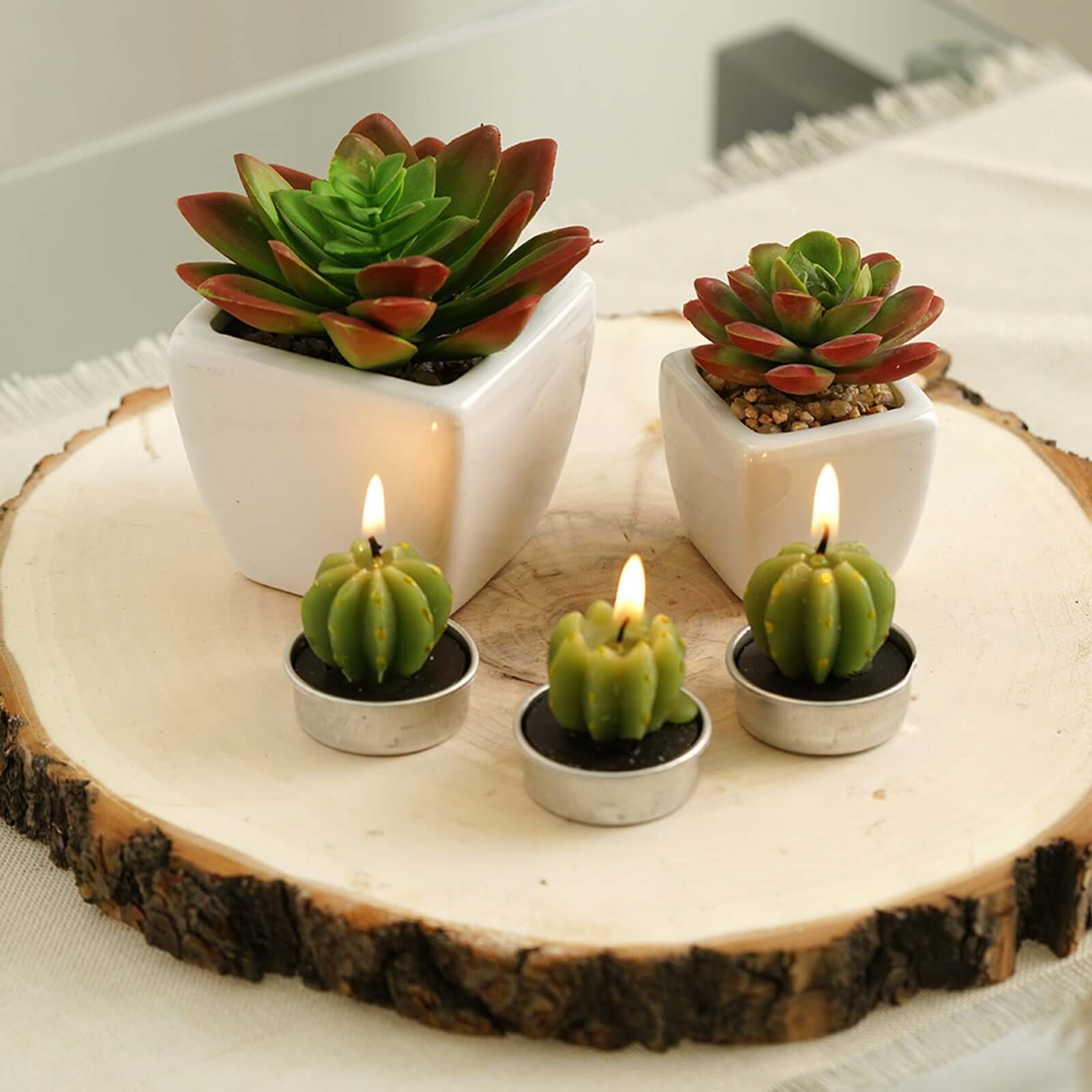 Hot! Polished Rustic Poplar Wood Round Slices for Wedding & Event Decor, 18 Dia