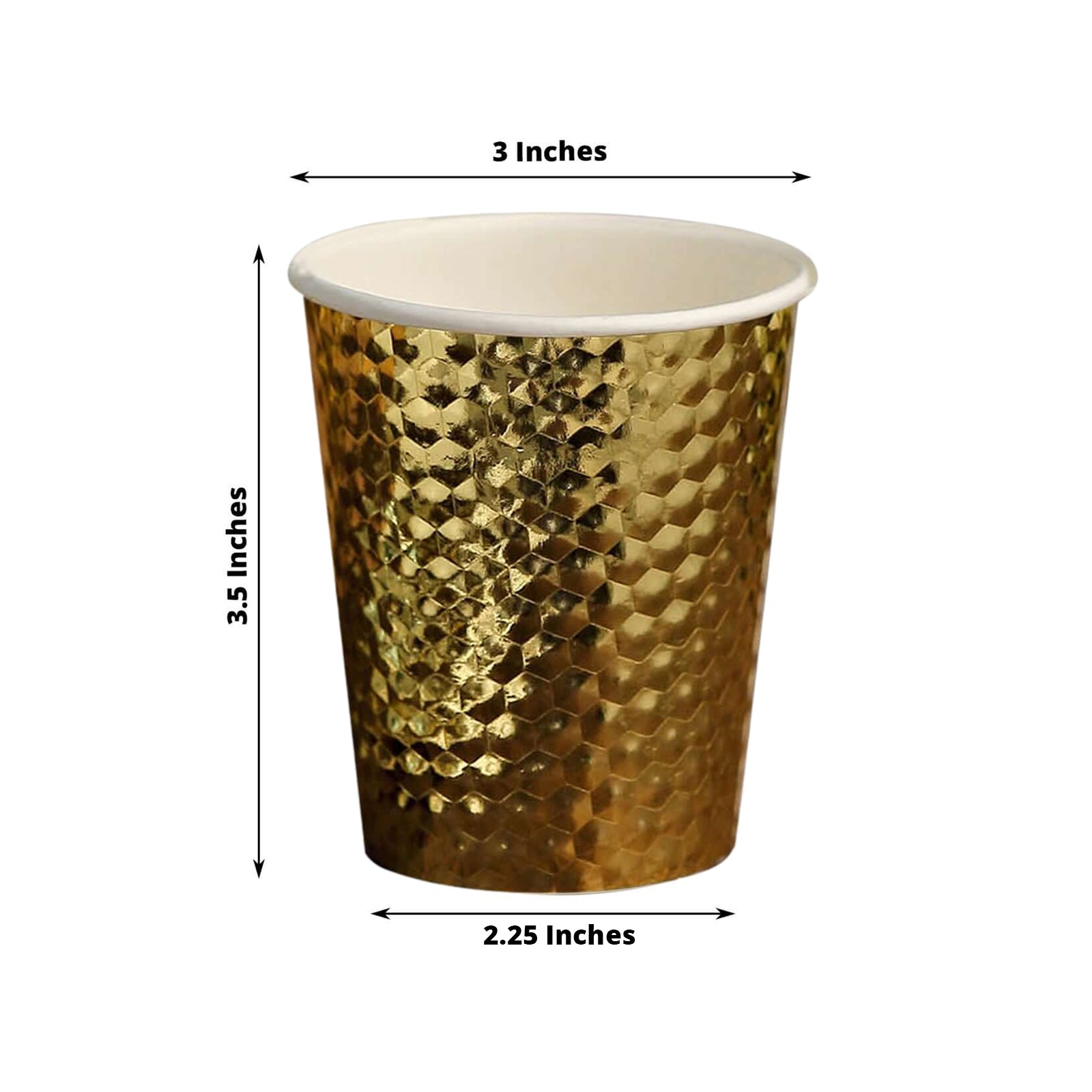 24-Pack Gold Foil Honeycomb Design Disposable Paper Cups - 10oz for Hot & Cold Drinks, Ideal for Parties