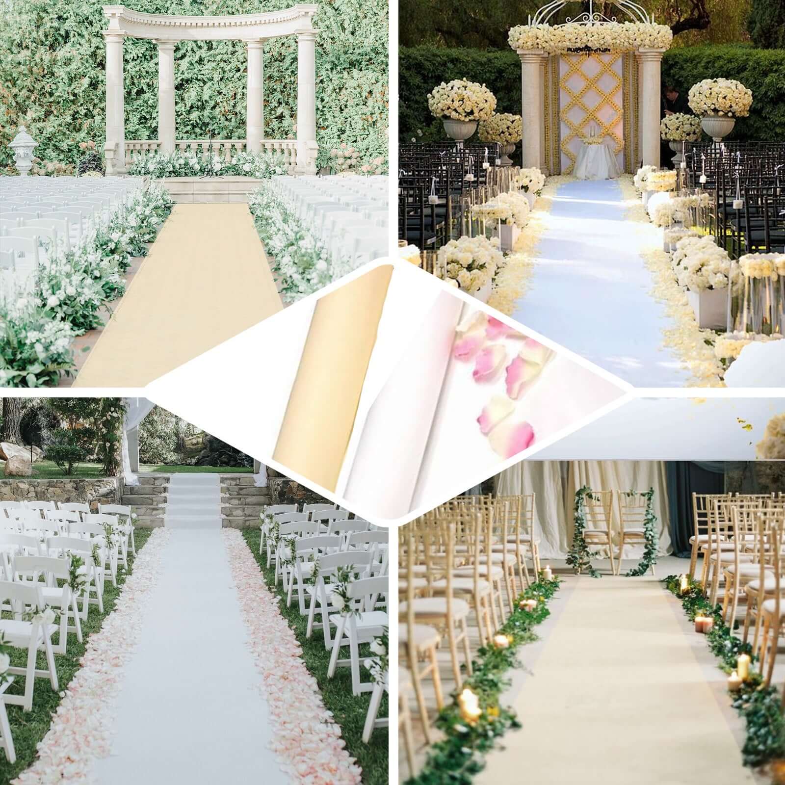 Hot Deal! 40x100ft Ivory PVC Aisle Runner for Weddings & Events
