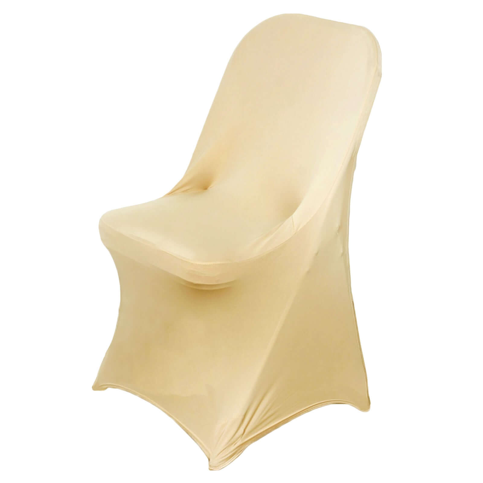 Reusable & Wrinkle-Resistant 160GSM Champagne Spandex Stretch Slipcover for Folding Chairs