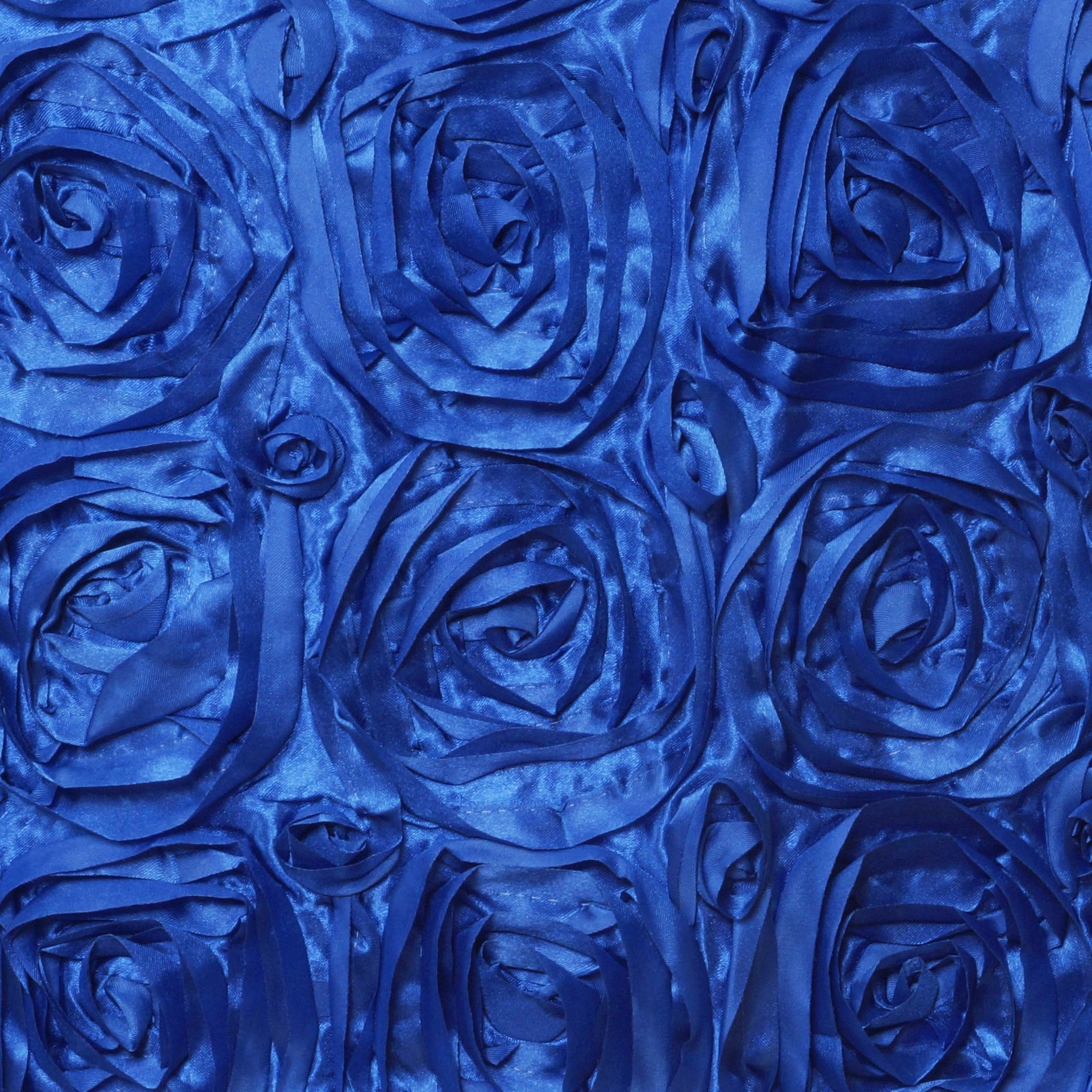 Royal Blue Satin Chair Caps with Rosette Design for Chiavari Chairs - Ideal for Weddings & Parties