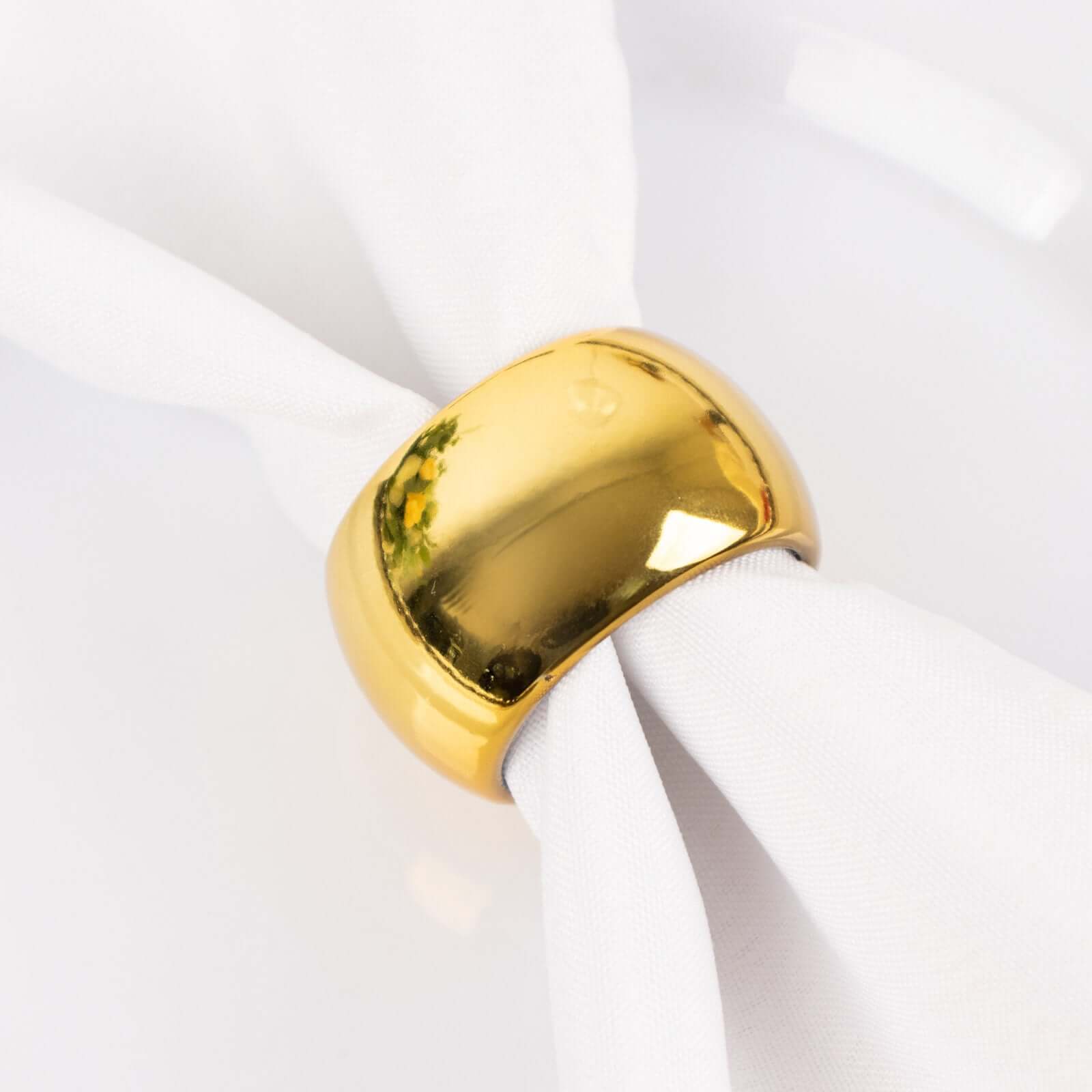 4-Pack Gold Shiny Metallic Acrylic Napkin Rings - Ideal for Events