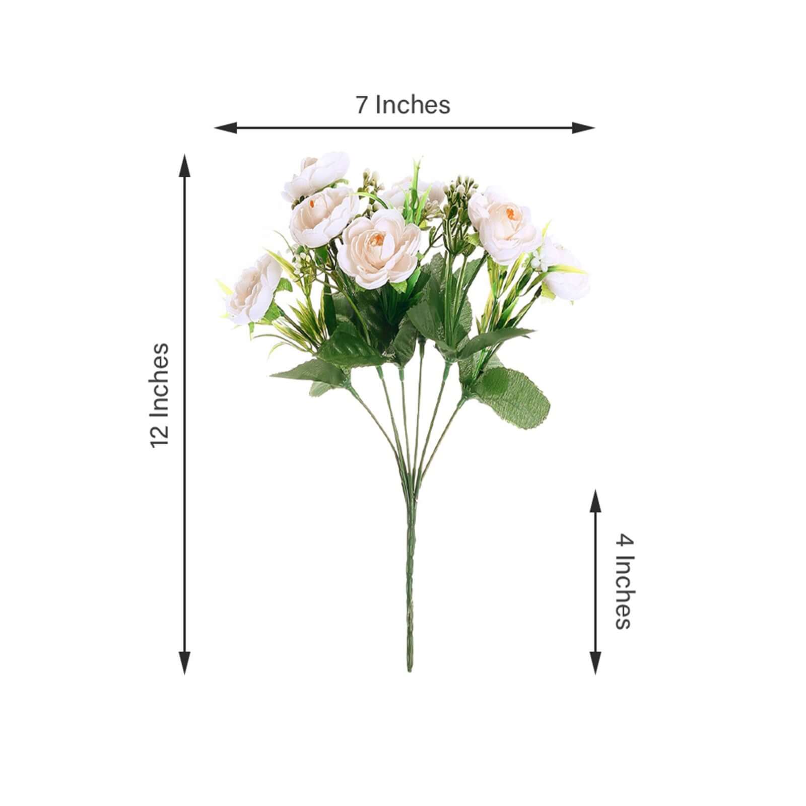 Hot Deal! 4-Bush Blush Artificial Silk Peony Flower Bouquet