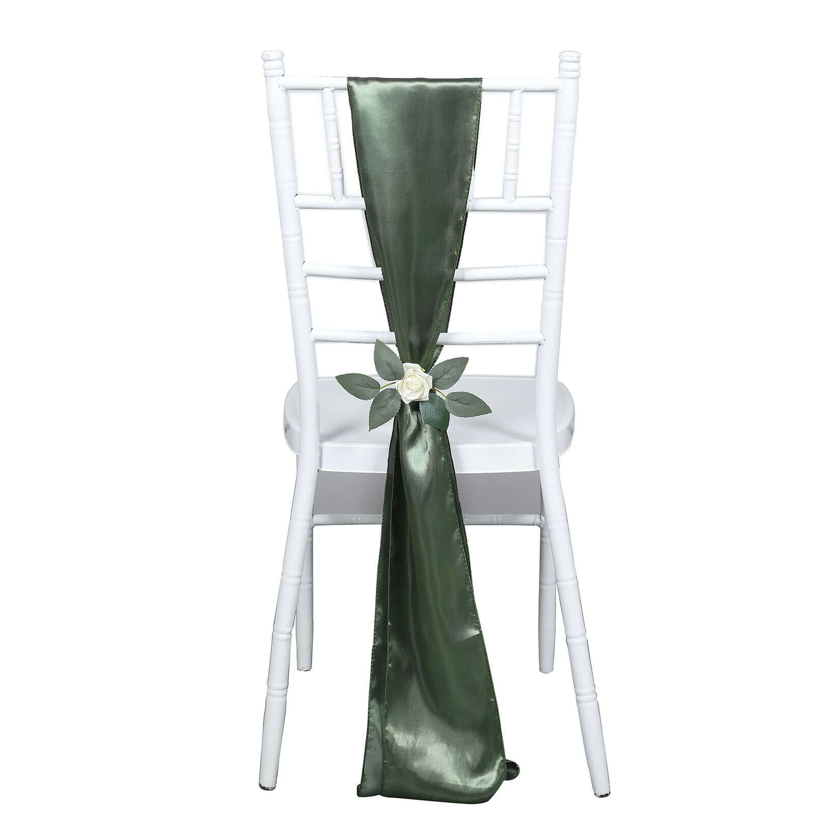 5-Pack Dusty Sage Green Satin Chair Sashes - Durable & Shiny