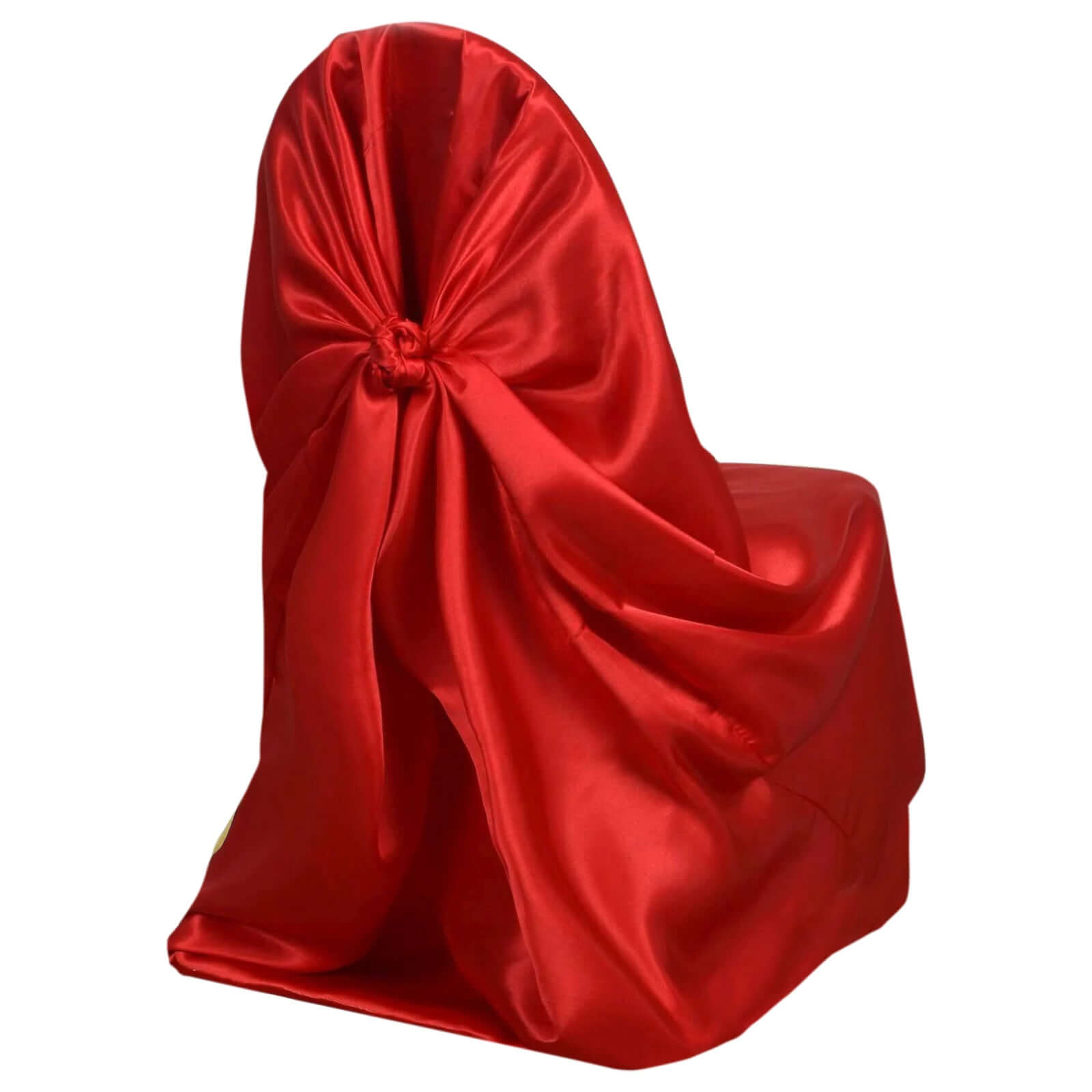 Red Satin Self-Tie Chair Cover - Universal Fit for Various Chairs, Durable and Stylish