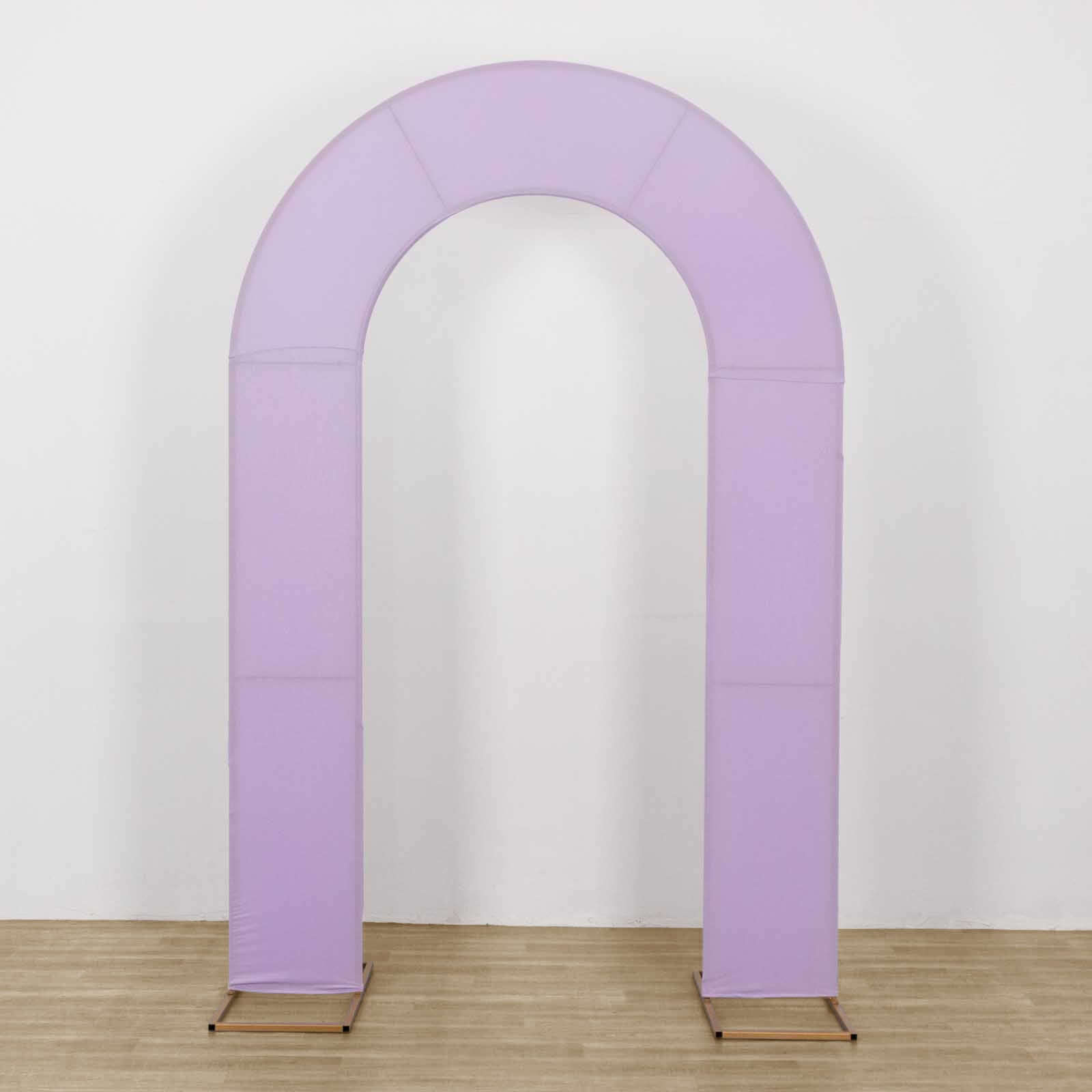 Premium 8ft Lavender Lilac Spandex U-Shaped Wedding Arch Cover