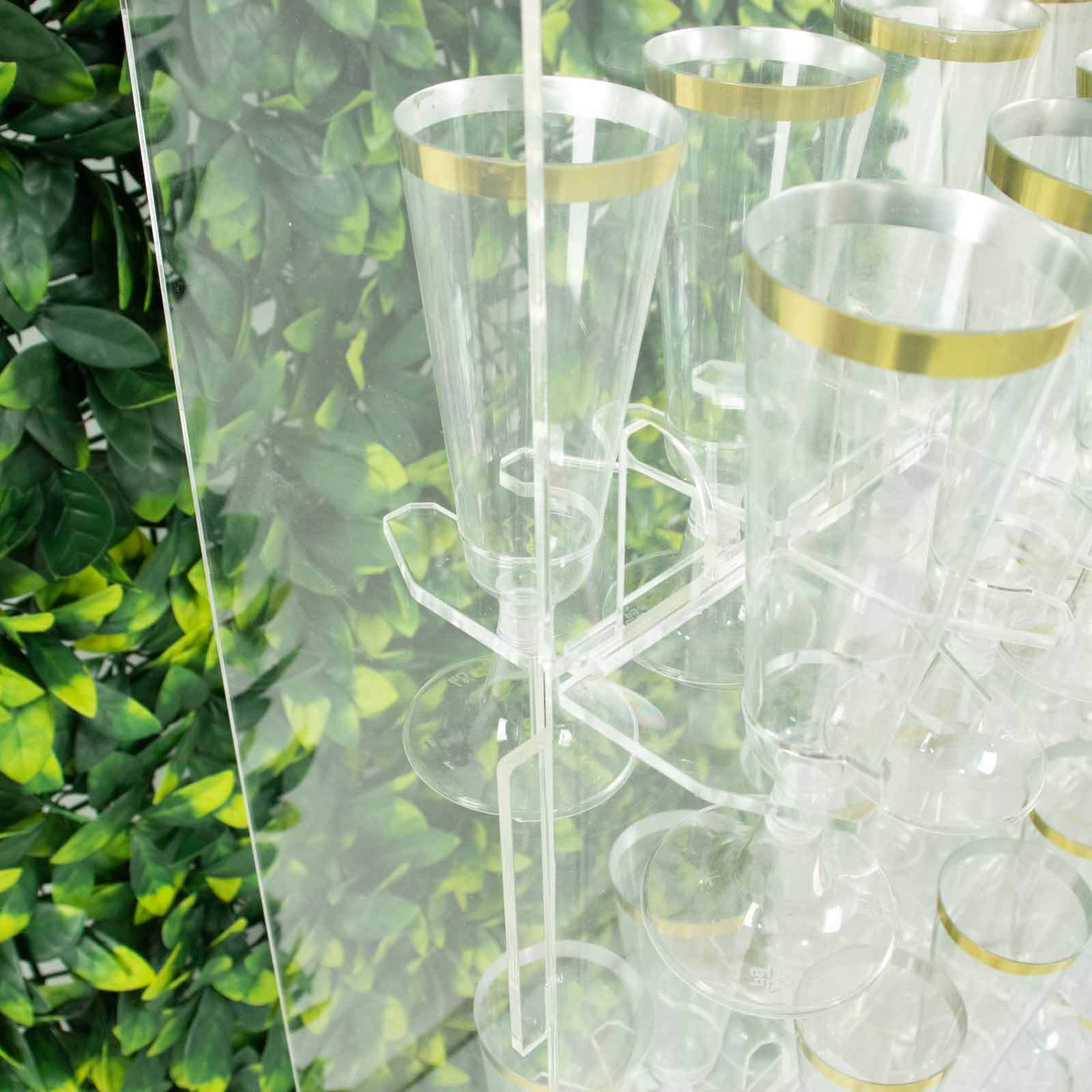 20-Piece Clear Acrylic Glass Holder Hooks - Ideal for Double-Sided Champagne Wall Stemware Display