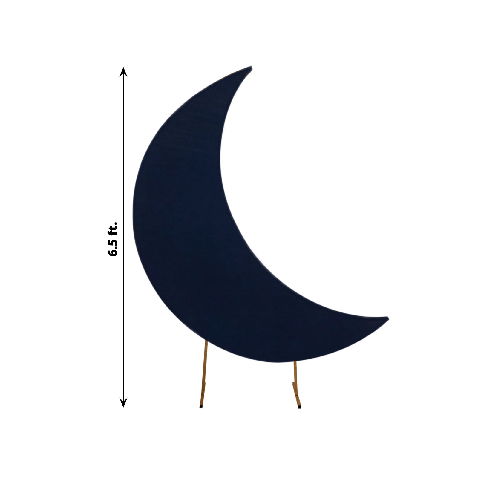 Custom-Fit 6.5ft Navy Blue Spandex Crescent Moon Wedding Arch Backdrop Stand Cover - Perfect for Events