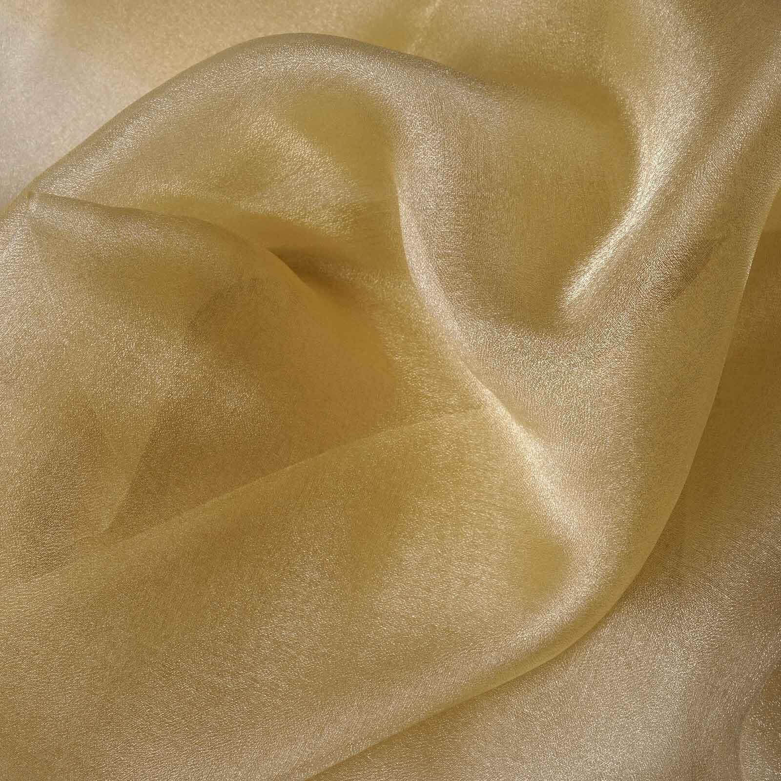 54-Inch Wide, 10-Yard Champagne Solid Sheer Chiffon Fabric Bolt for DIY