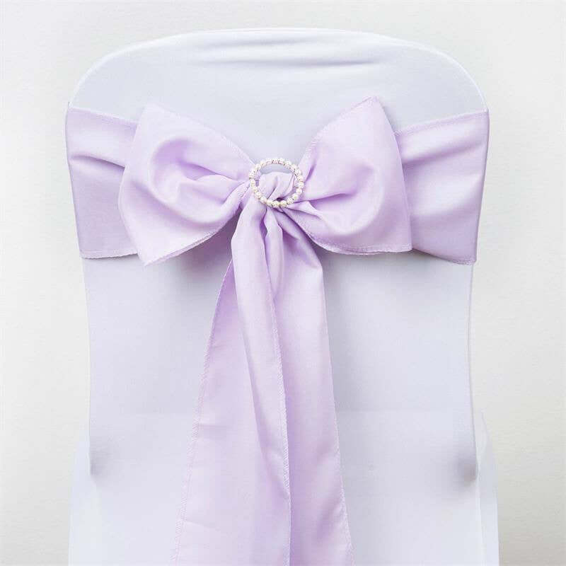 Hot Deal! 5-Piece Set of Lavender Lilac Polyester Chair Sashes, 6x108 Inches