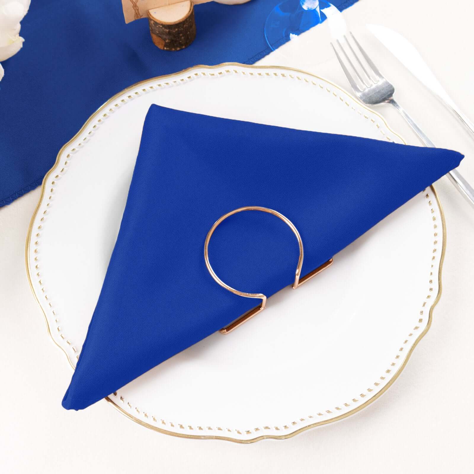 Great Deal! 5-Pack Royal Blue Polyester 20x20 Wrinkle-Resistant & Easy-Care Cloth Napkins