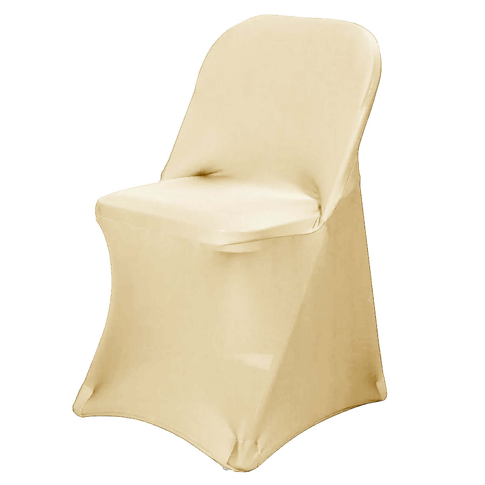 Reusable & Wrinkle-Resistant 160GSM Champagne Spandex Stretch Slipcover for Folding Chairs