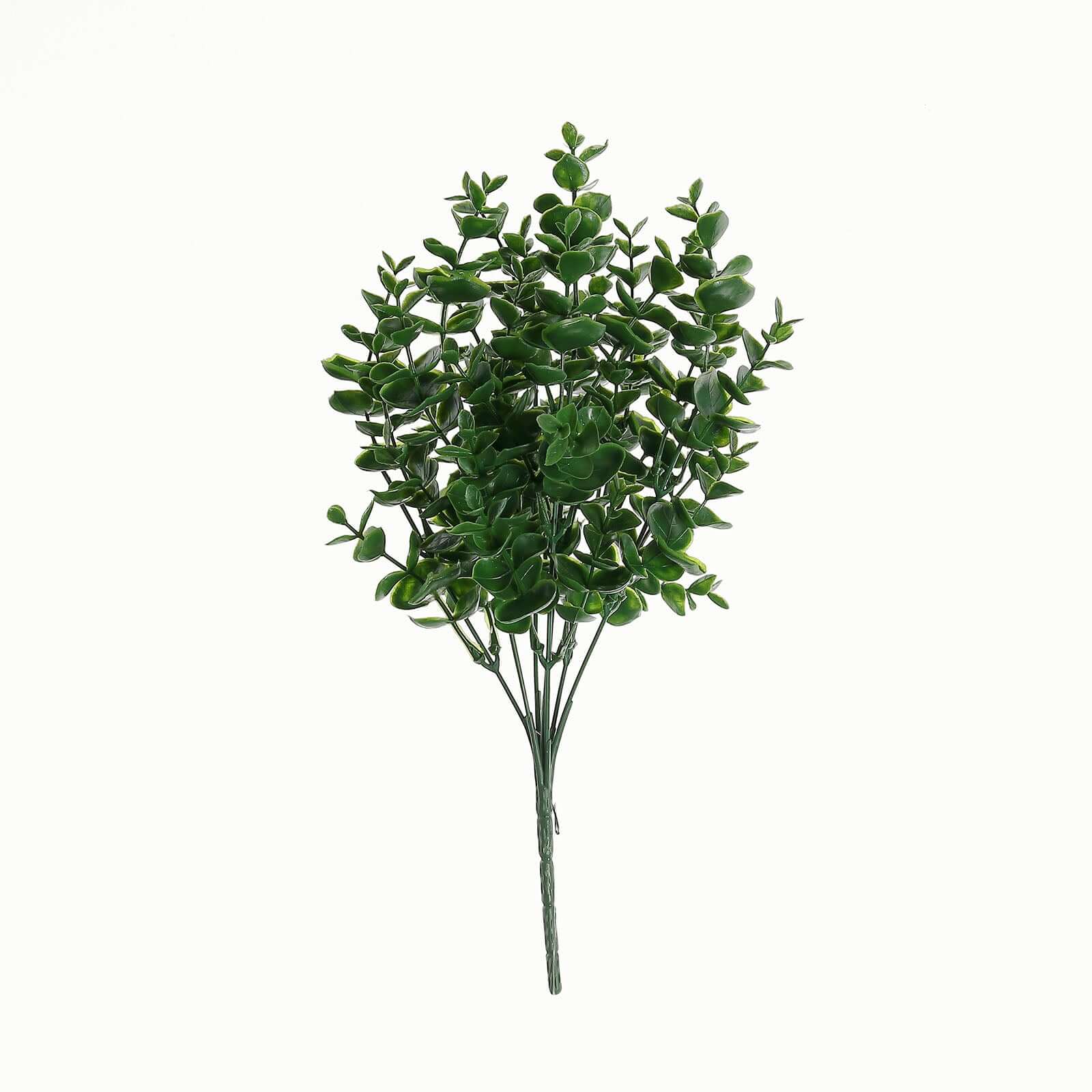 Set of 3 Artificial Dark Green Eucalyptus Stems, 13.5 Inches Tall